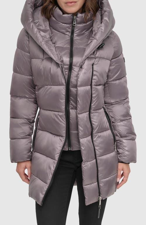 Dkny asymmetric hooded coat discount