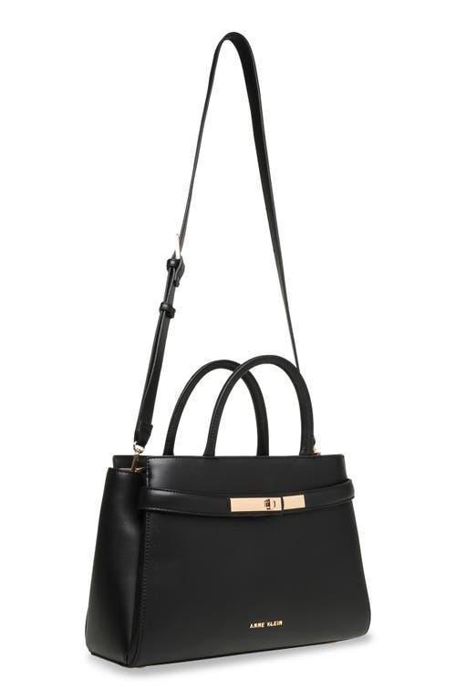 Anne Klein Triple Compartment Satchel Bag in Black | Lyst