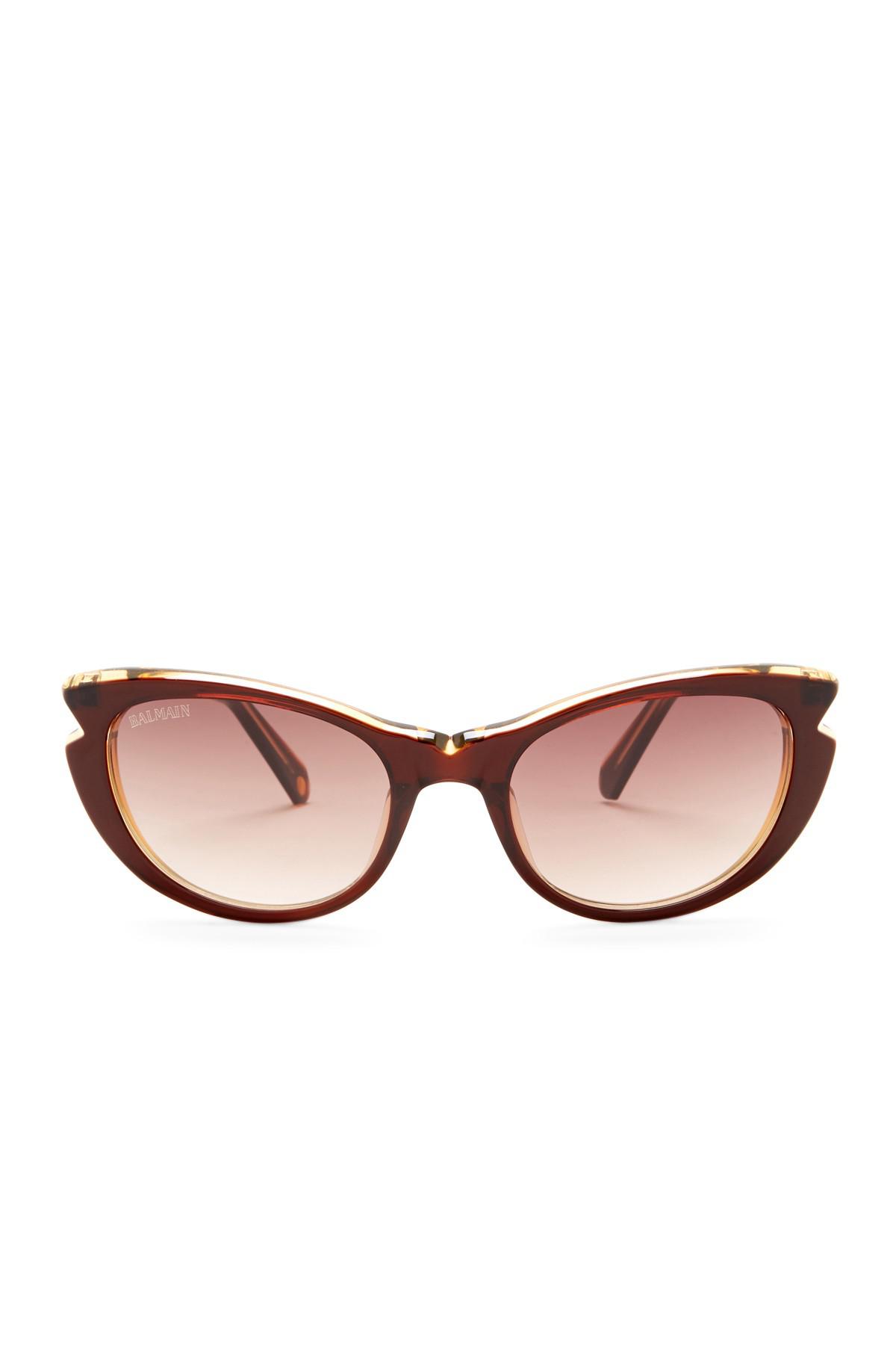 Balmain 53mm Cat Eye Sunglasses in Brown Lyst