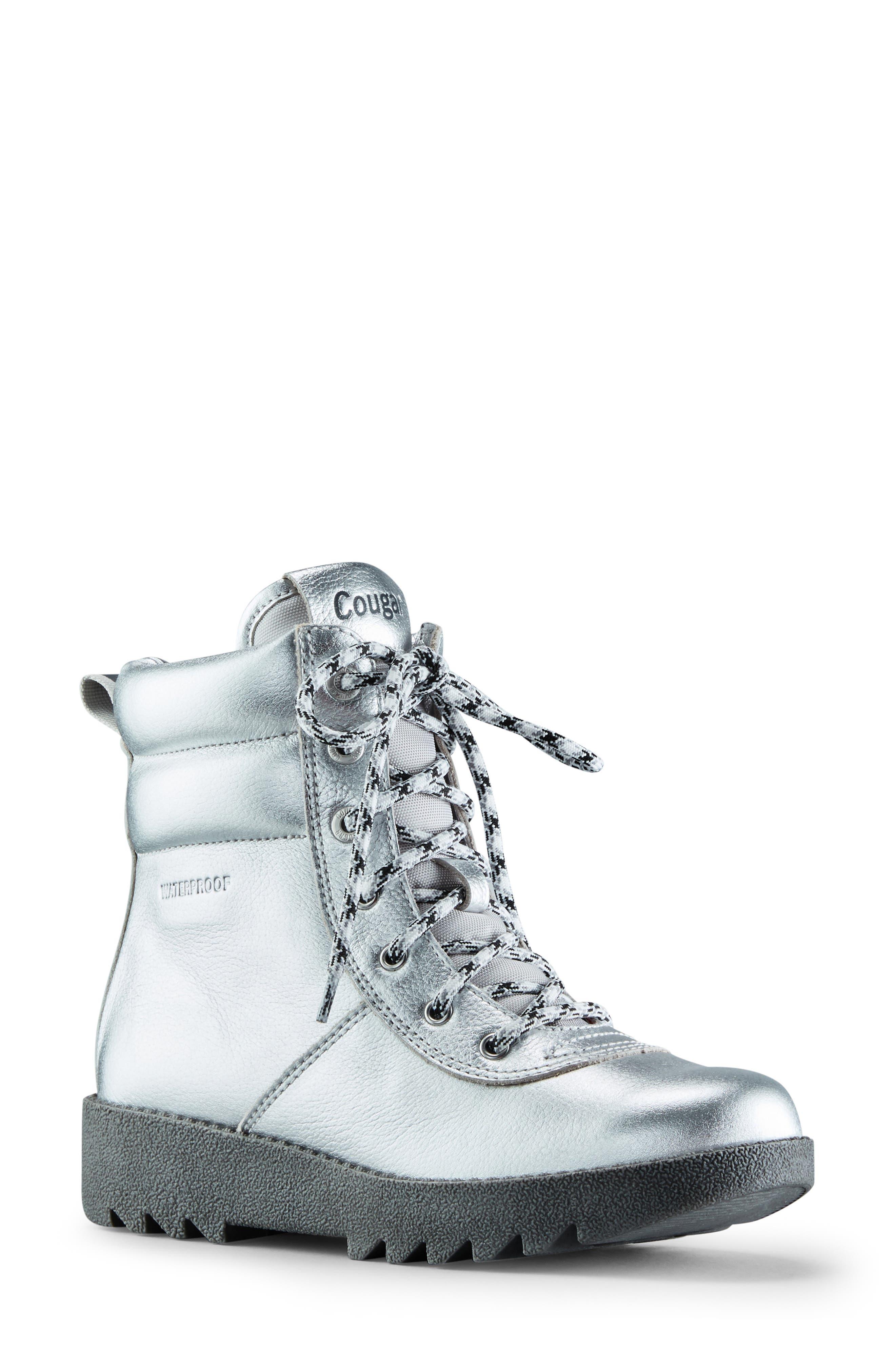 Cougar Shoes Pax Waterproof Bootie In Silver At Nordstrom Rack in 