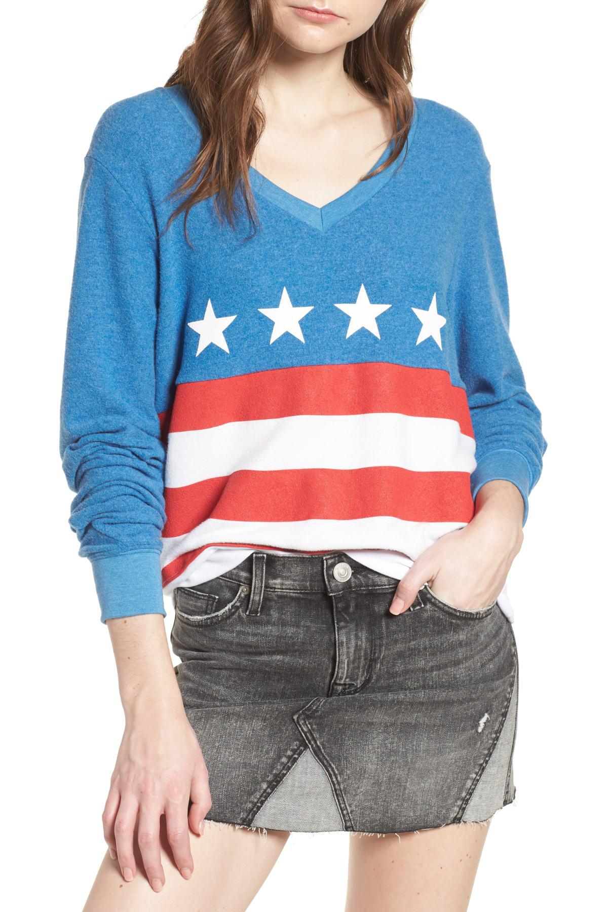 New Americana Skull Raglan Hoodie sweatshirt US Flag american pride patriotic