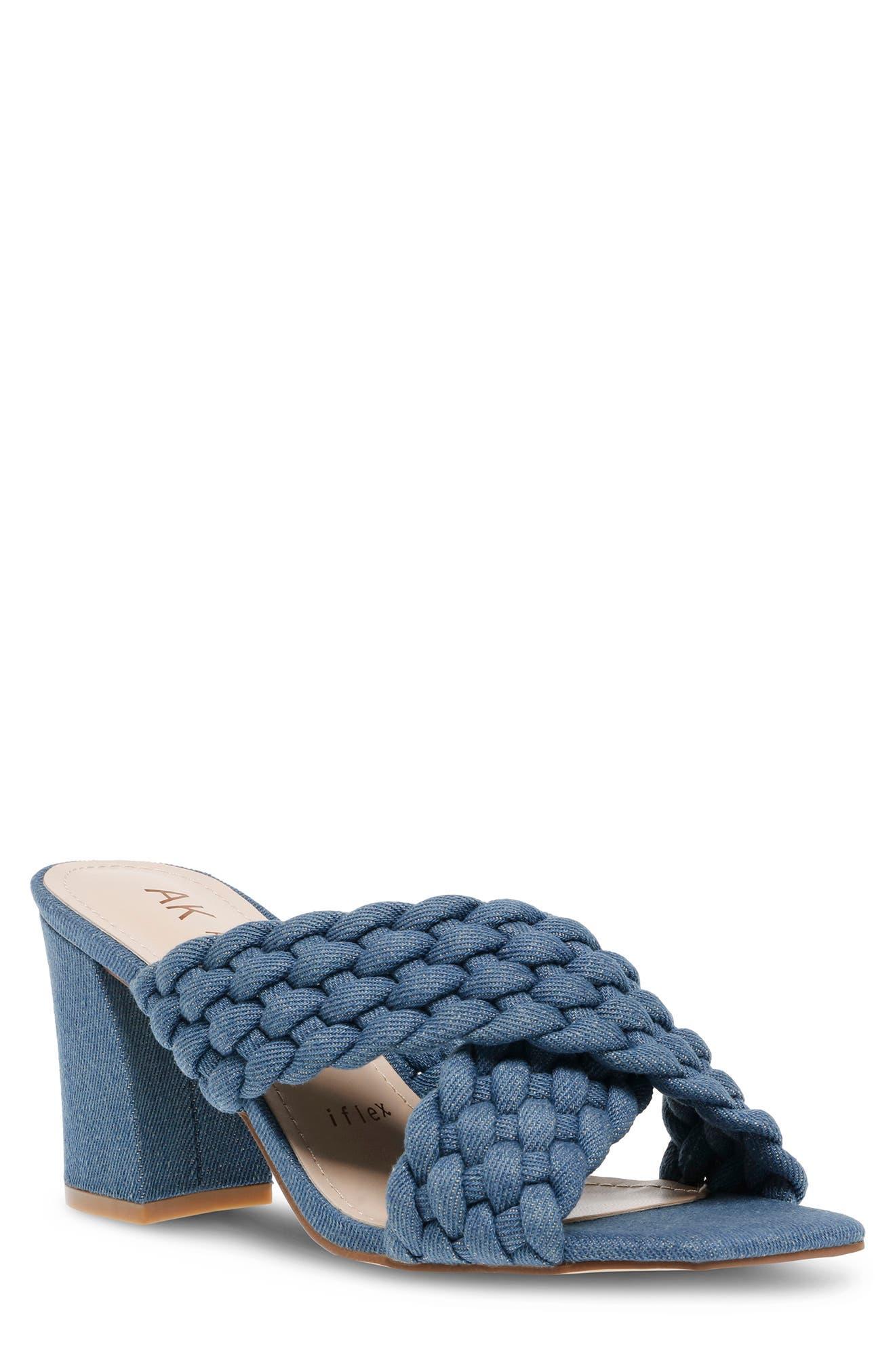 Anne Klein Misty Crisscross Sandal In Denim At Nordstrom Rack in Blue | Lyst