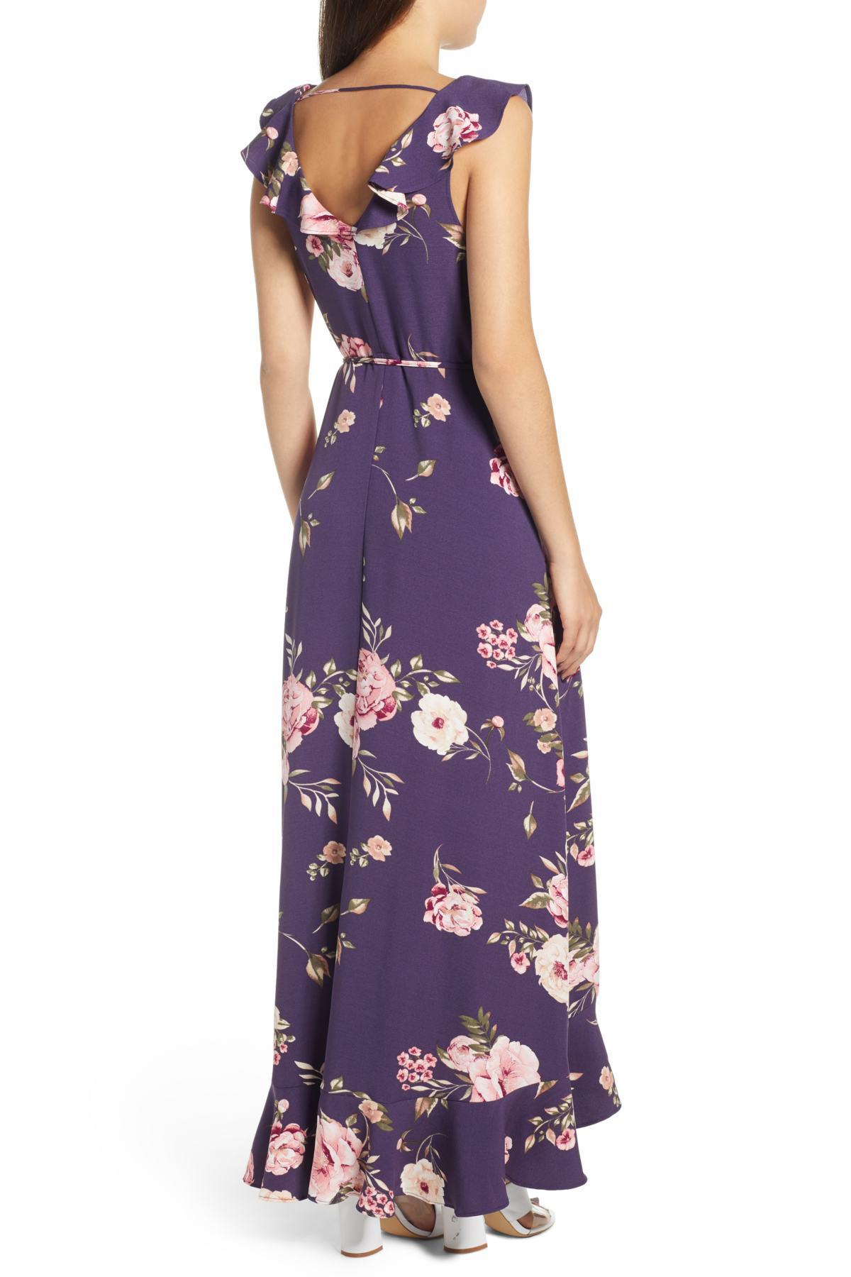 leith ruffle wrap maxi dress