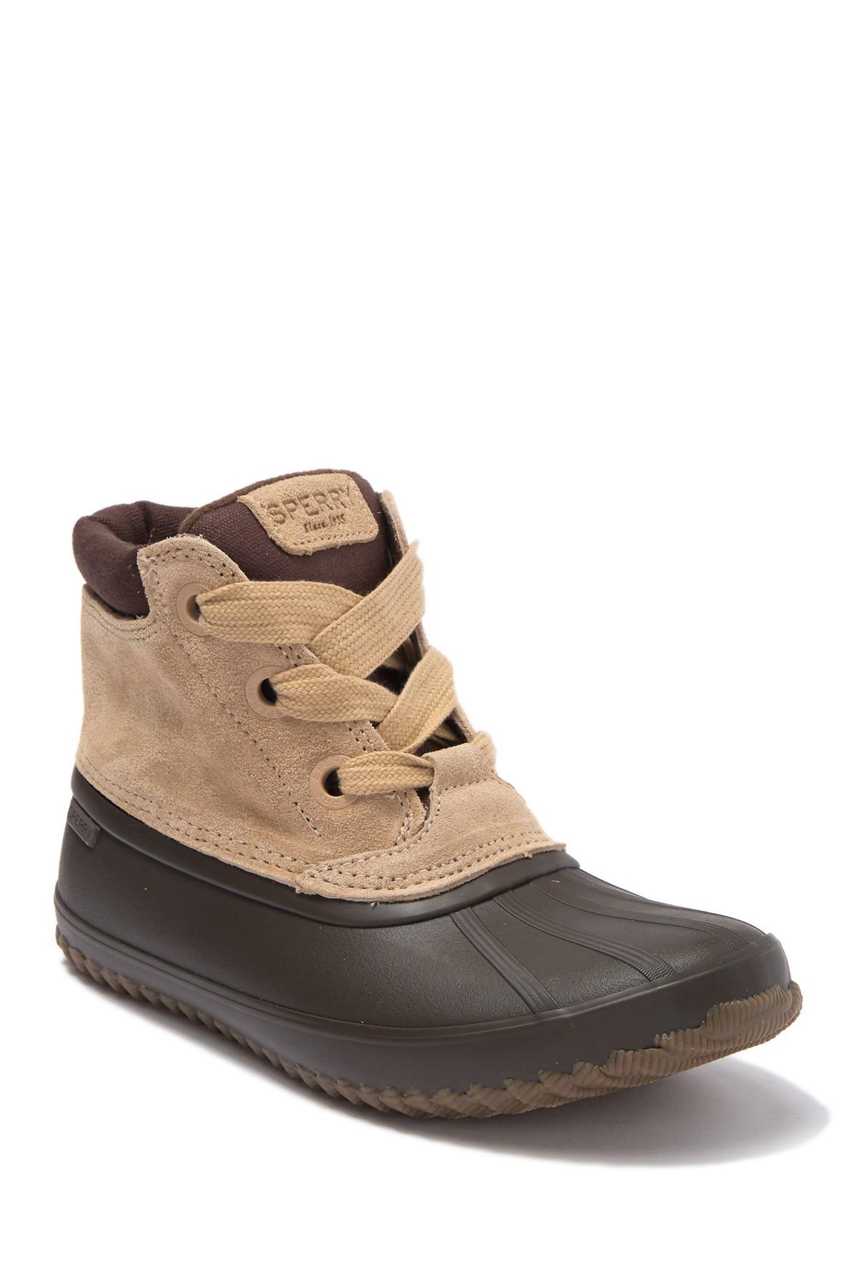 sperry duck boots tan dark brown
