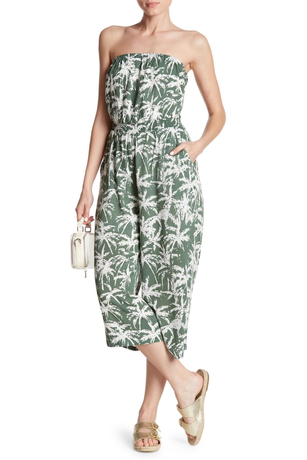 Dress Forum Strapless Back Tie Jumpsuit in Green Lyst