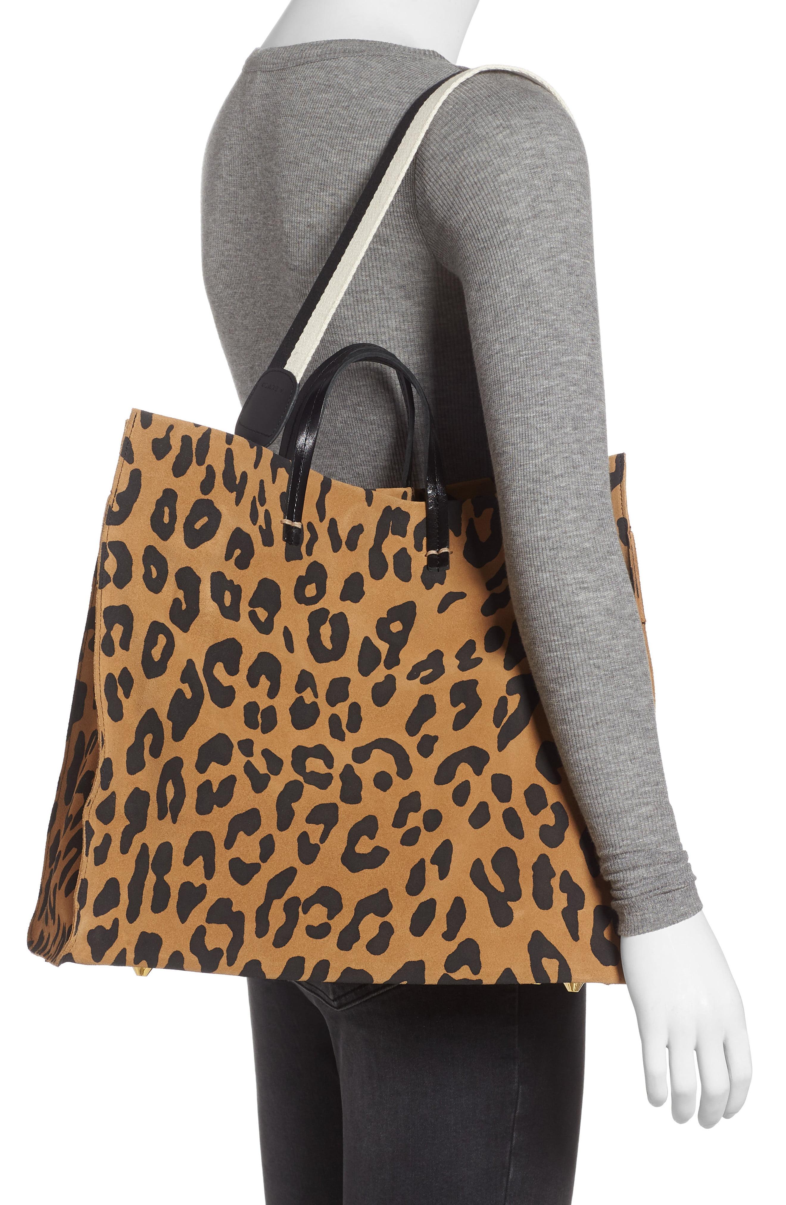 Clare V Helene bag in leopard print.