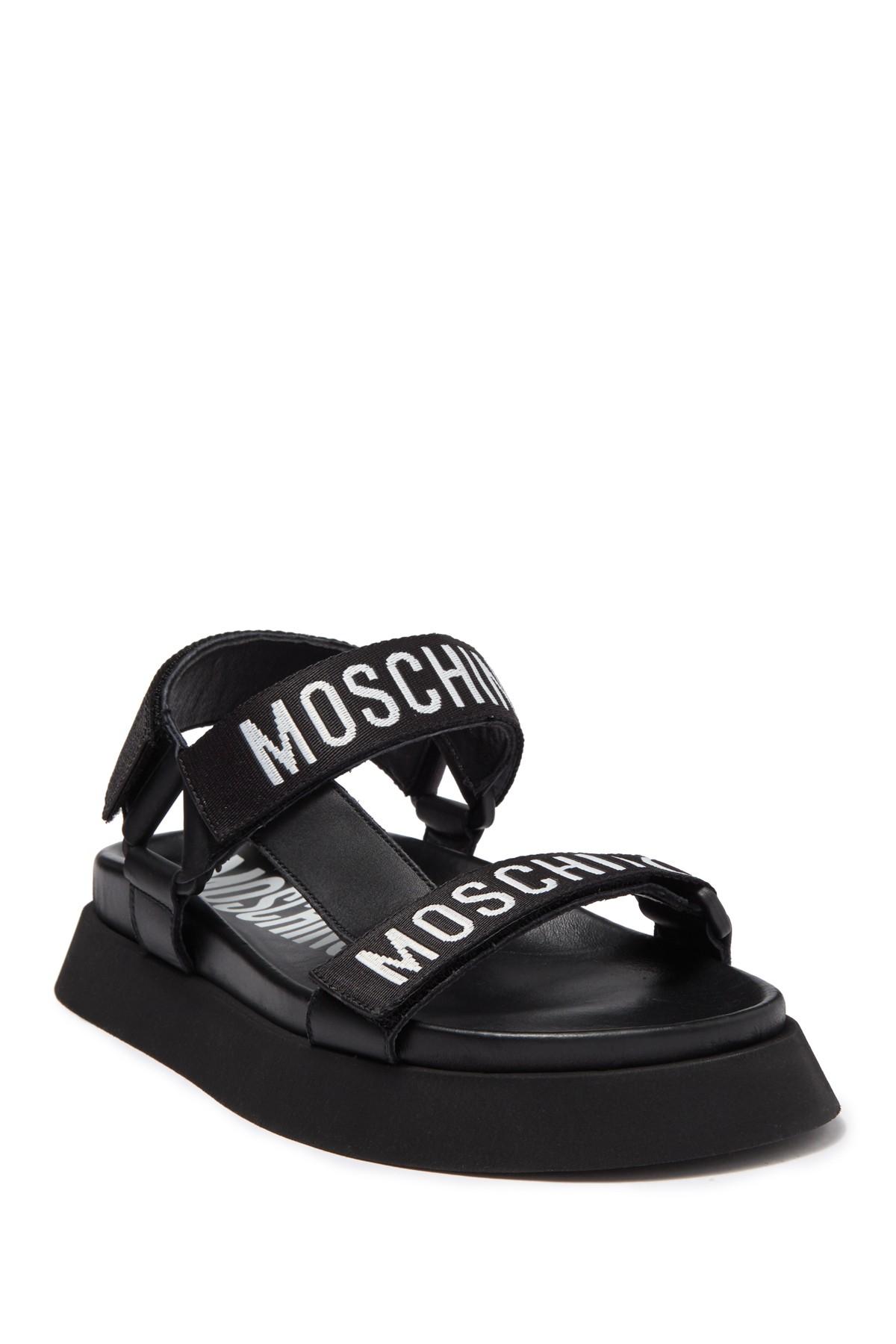 moschino logo strap sandals