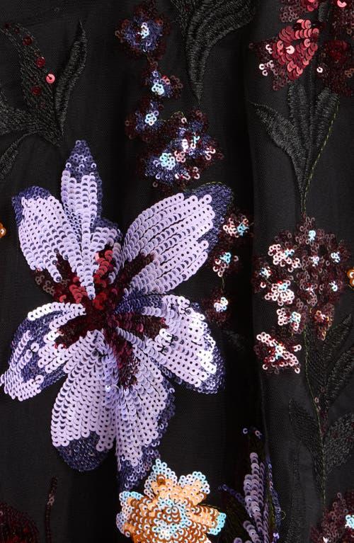 sachin and babi light blue dress Sam Edelman Ali Floral Sequin Midi Dress in Black