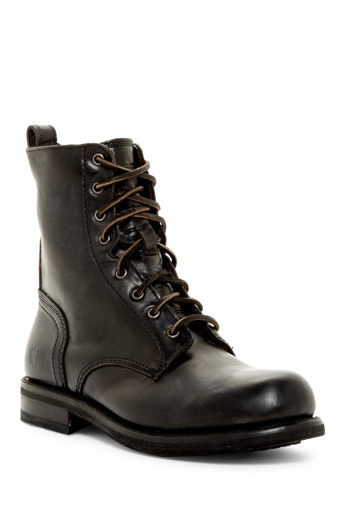 frye lace up boots tall