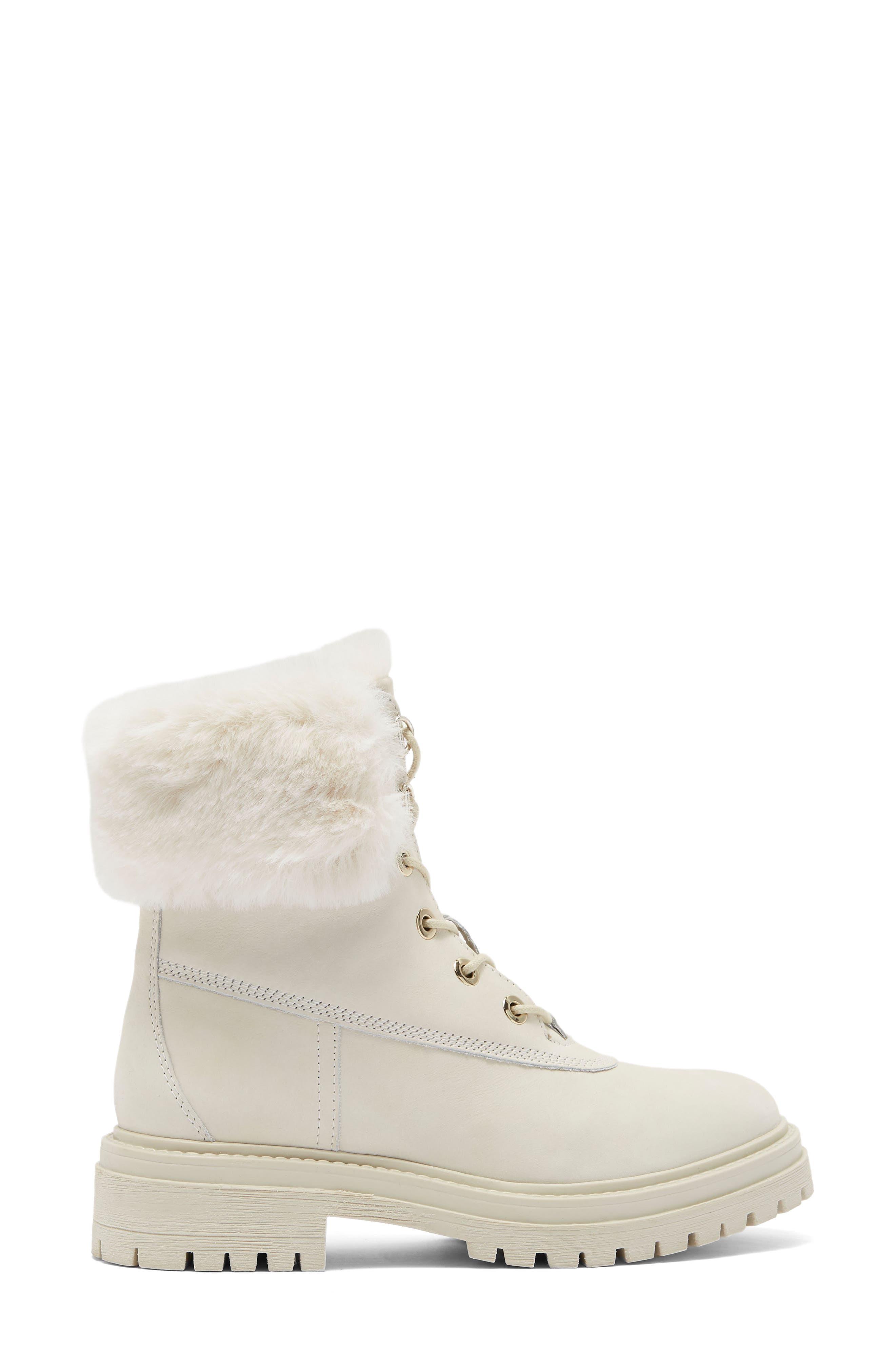Geox Iridea Faux Fur Trim Winter Boot in White | Lyst