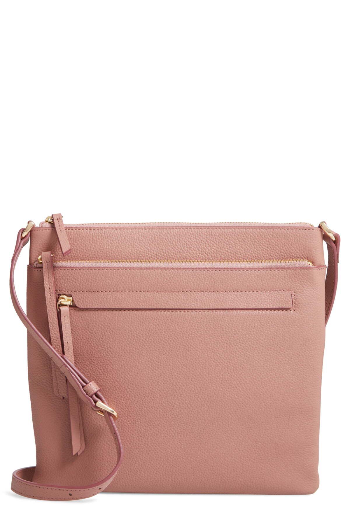 Nordstrom Finn Leather Crossbody Bag in Pink - Lyst