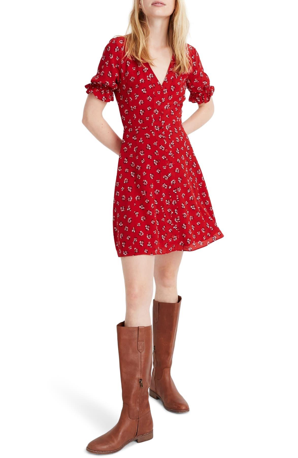 Madewell red dress hotsell