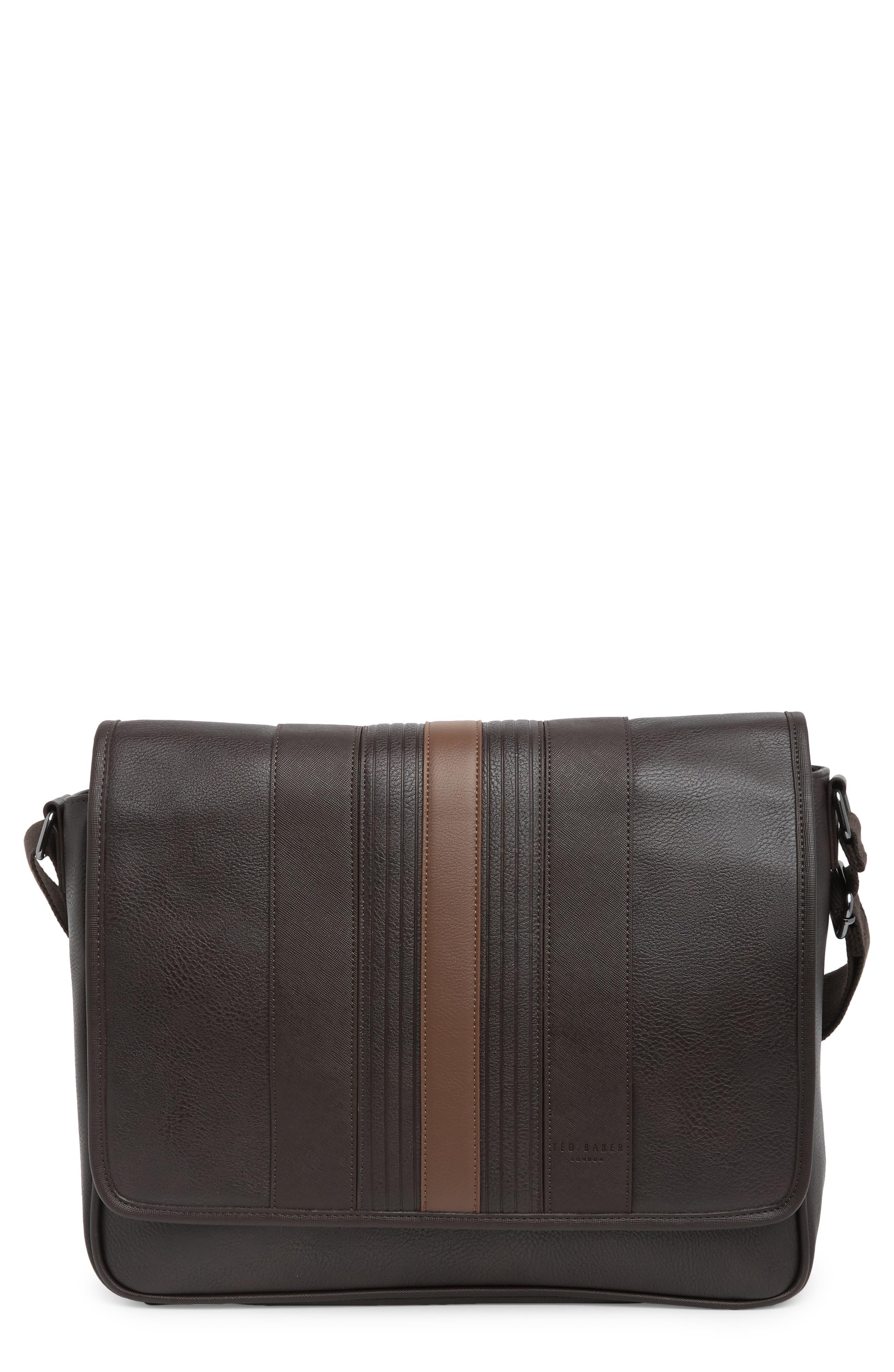 Ted Baker Evelake Stripe Messenger Bag in Gray for Men | Lyst