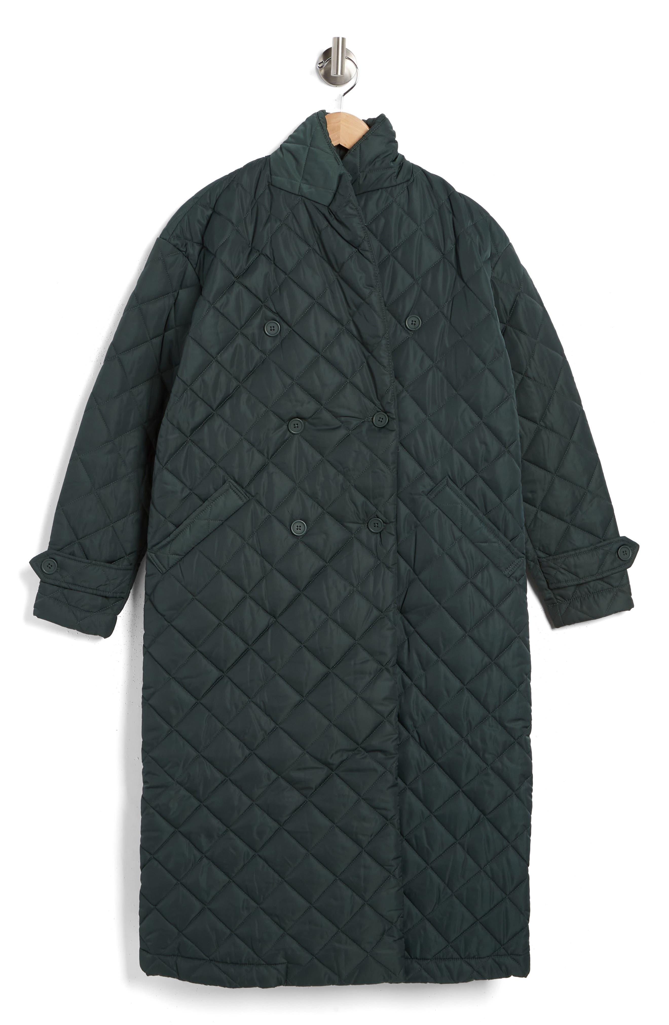 Rebecca Minkoff Quilted Twill Long Coat in Black Lyst