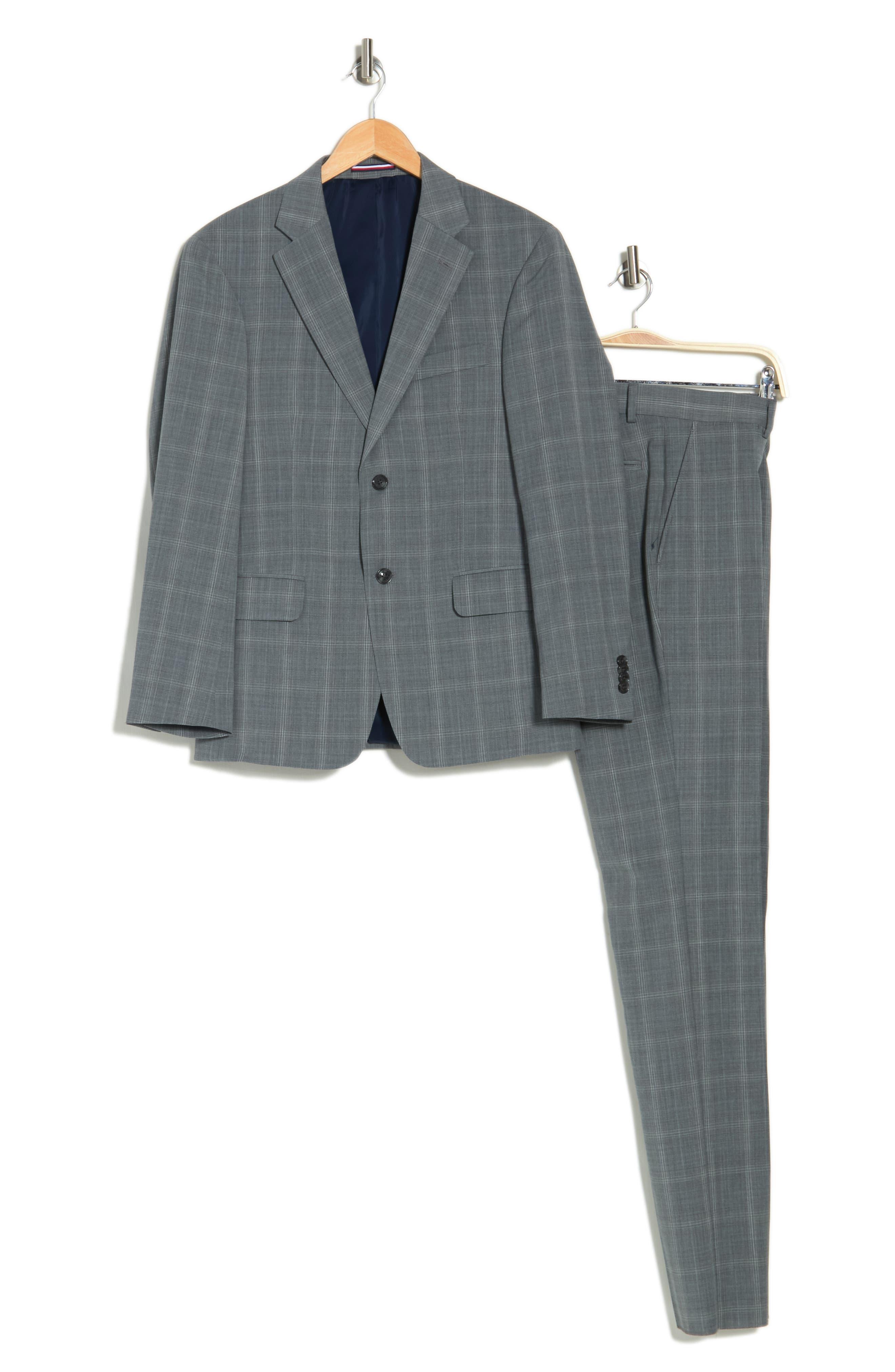 Tommy Hilfiger Vassar Plaid Two Button Notch Lapel Wool Blend Suit In Grey  At Nordstrom Rack in Gray for Men | Lyst