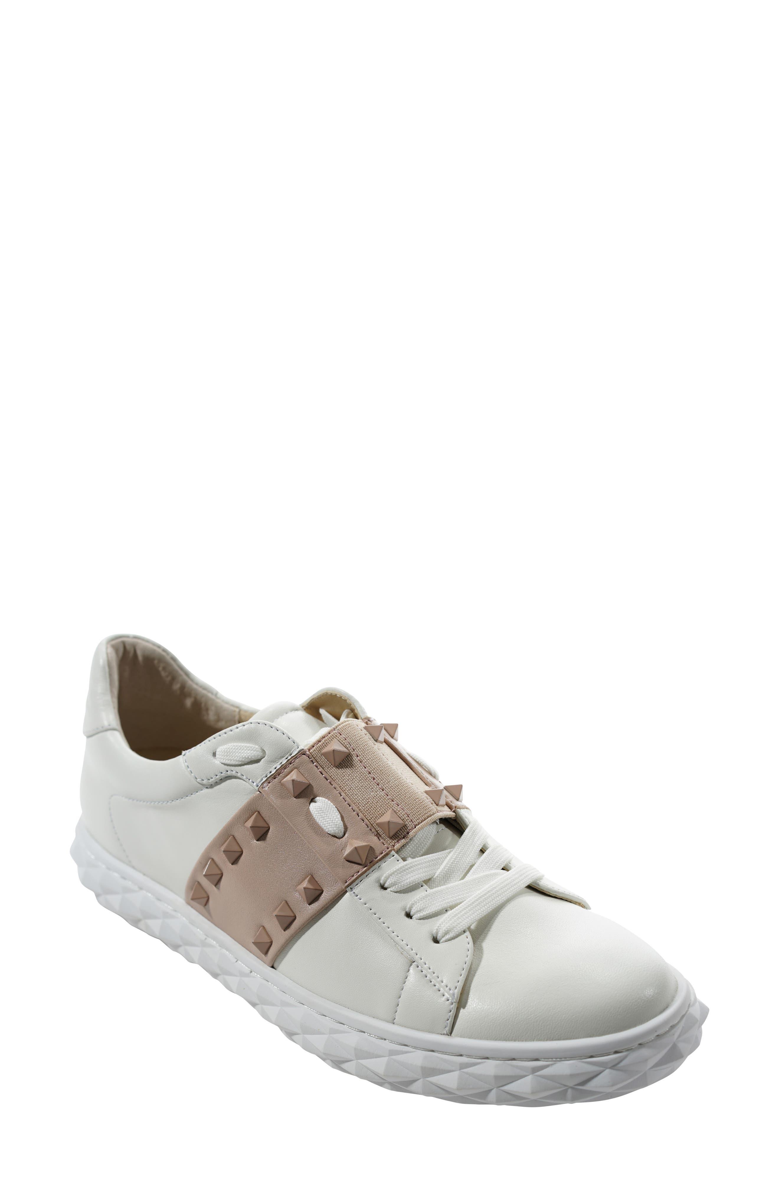 Vaneli Odile Studded Sneaker In White Nappa/blush At Nordstrom Rack | Lyst