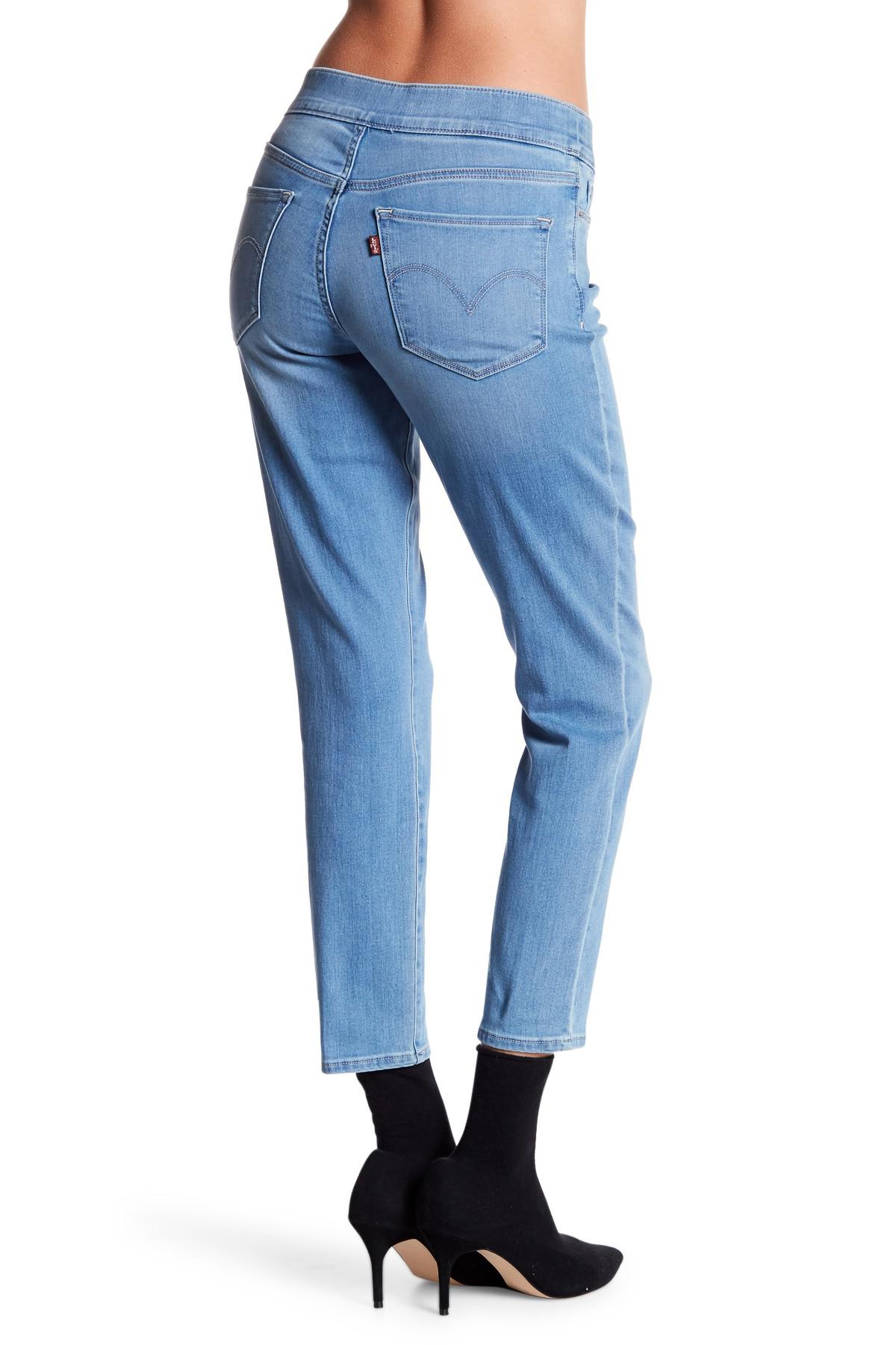 Levi's Denim Elastic Waist Skinny Jeans in Blue - Lyst