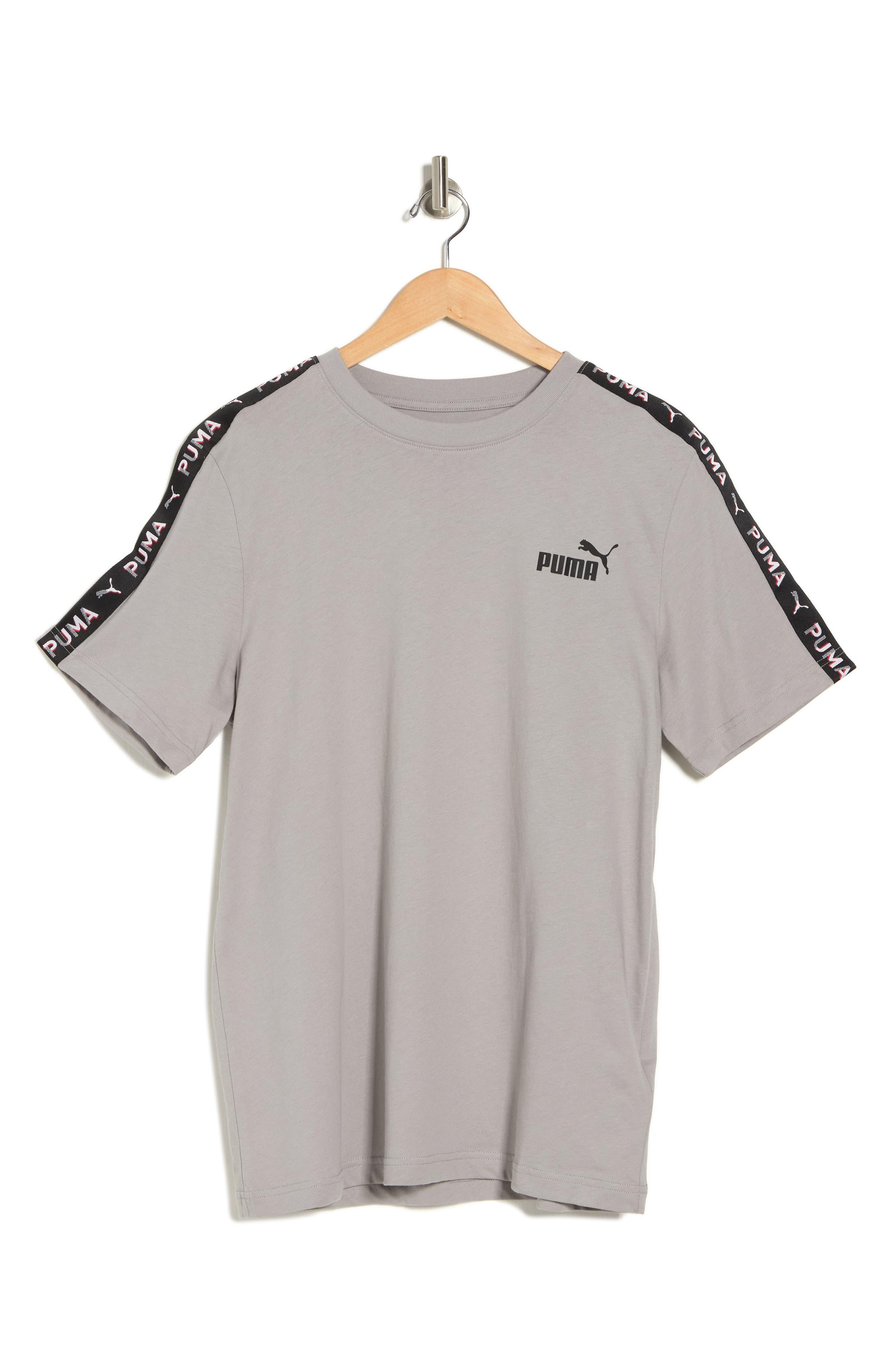PUMA Shadow Logo Tape Training T-shirt in Gray for Men | Lyst