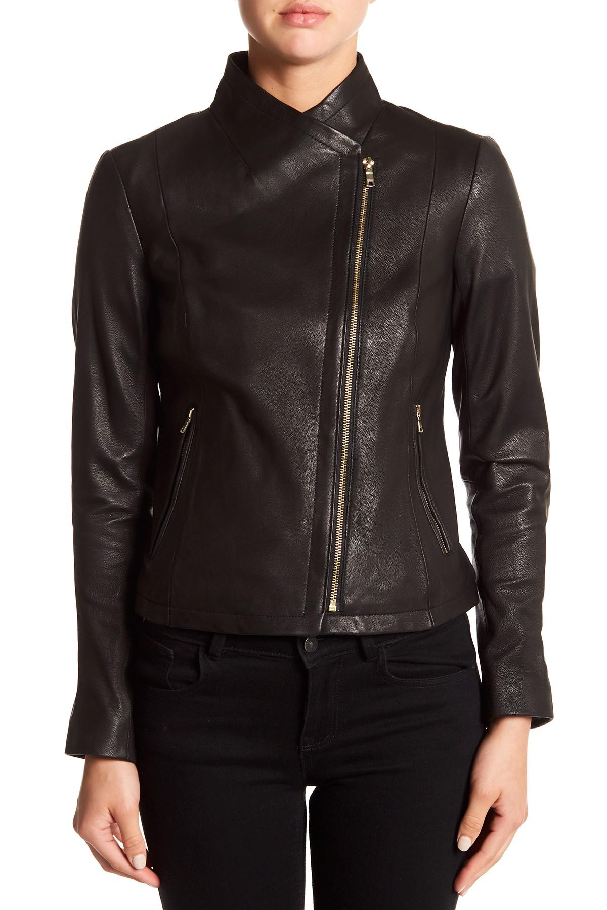 Women S Black Asymmetrical Front Zip Genuine Leather Jacket