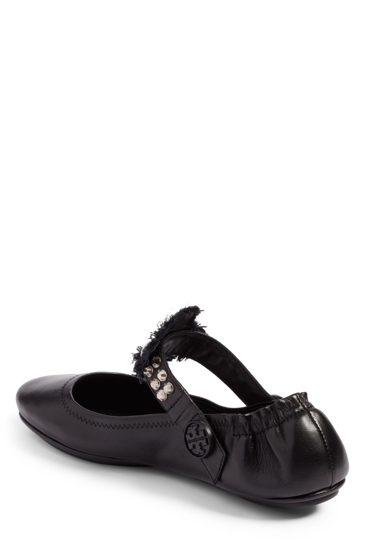 tory burch minnie embellished convertible strap ballet flat