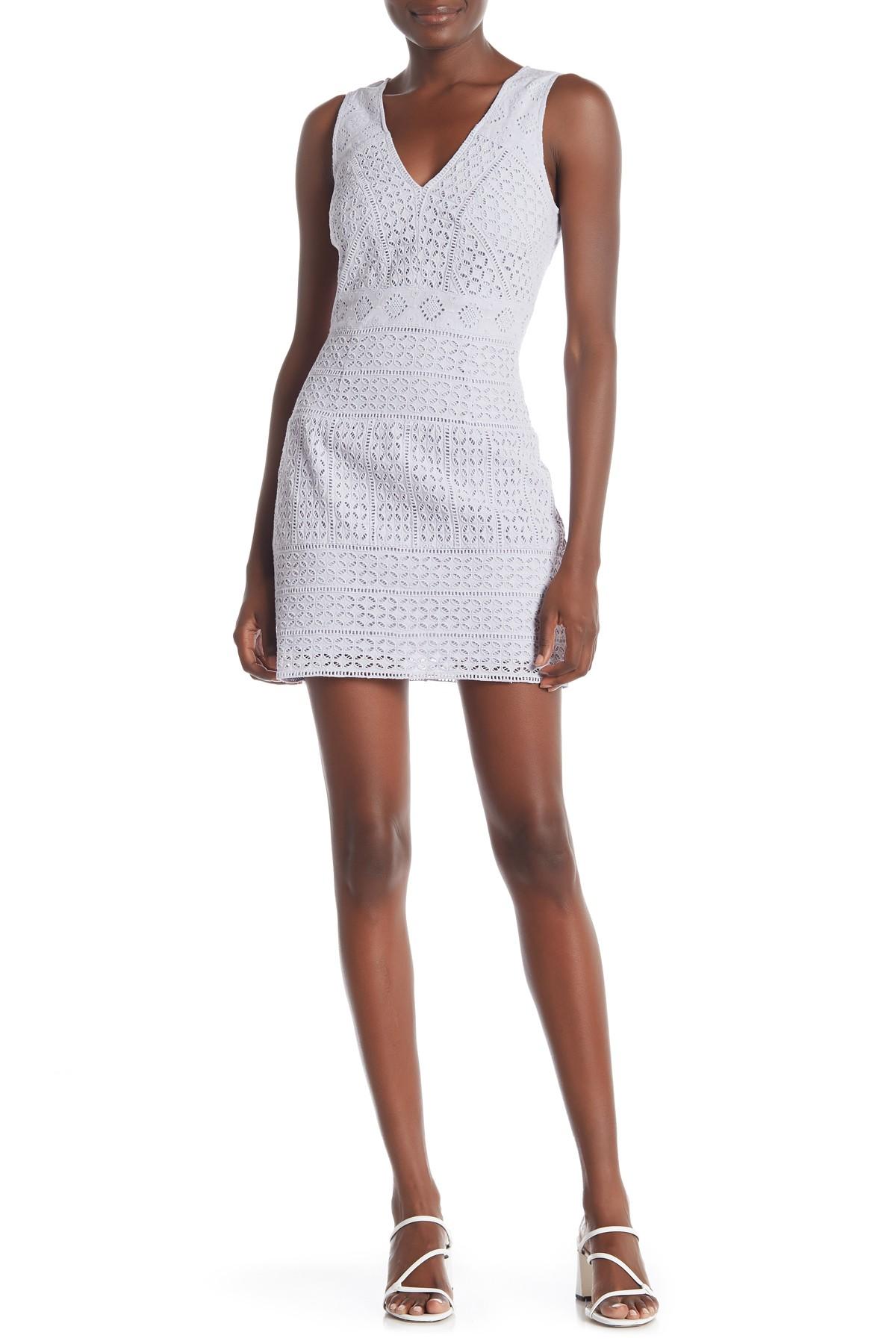 French Connection Schiffley Summer Cage Cotton Dress in White - Lyst