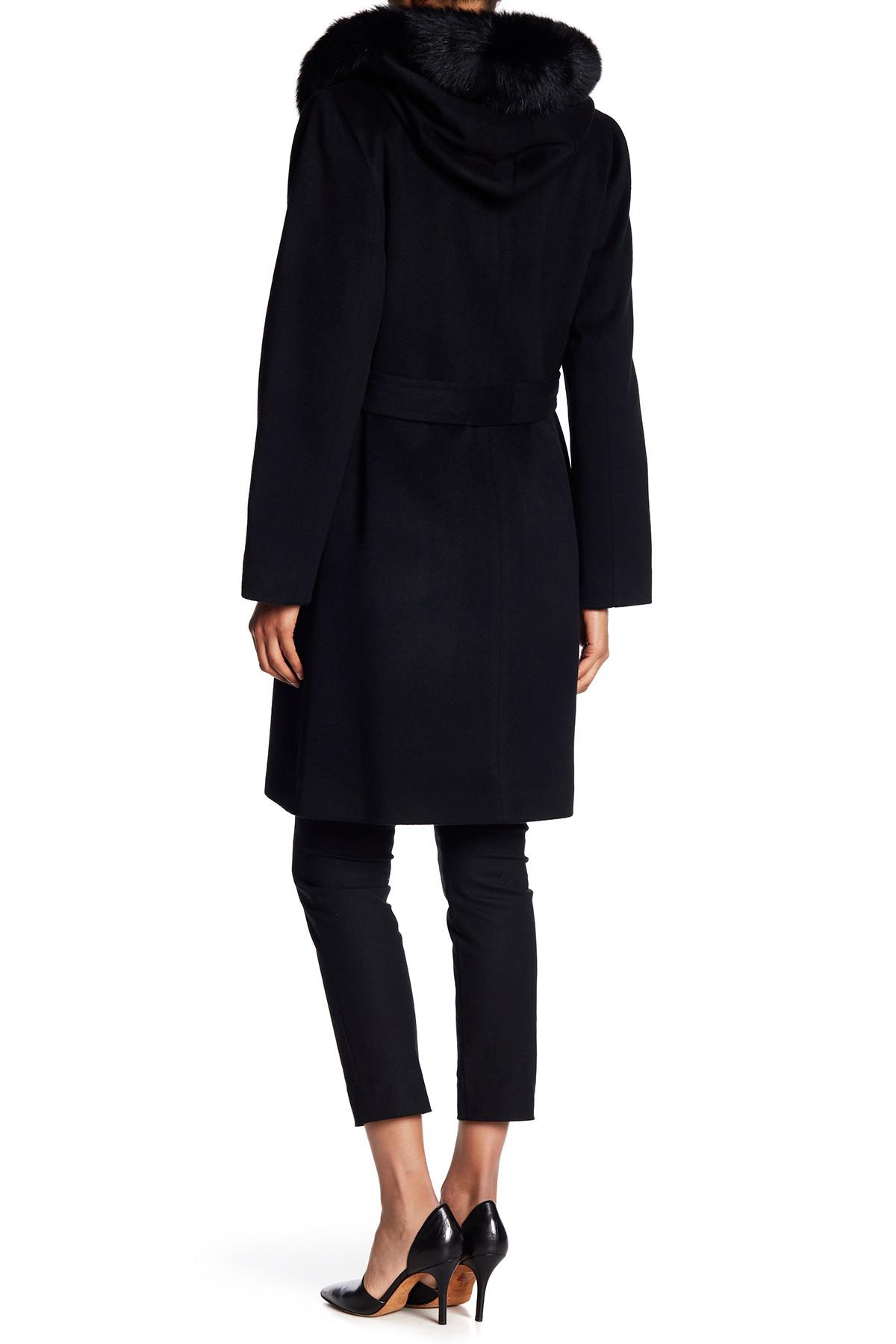 black wrap coat with hood