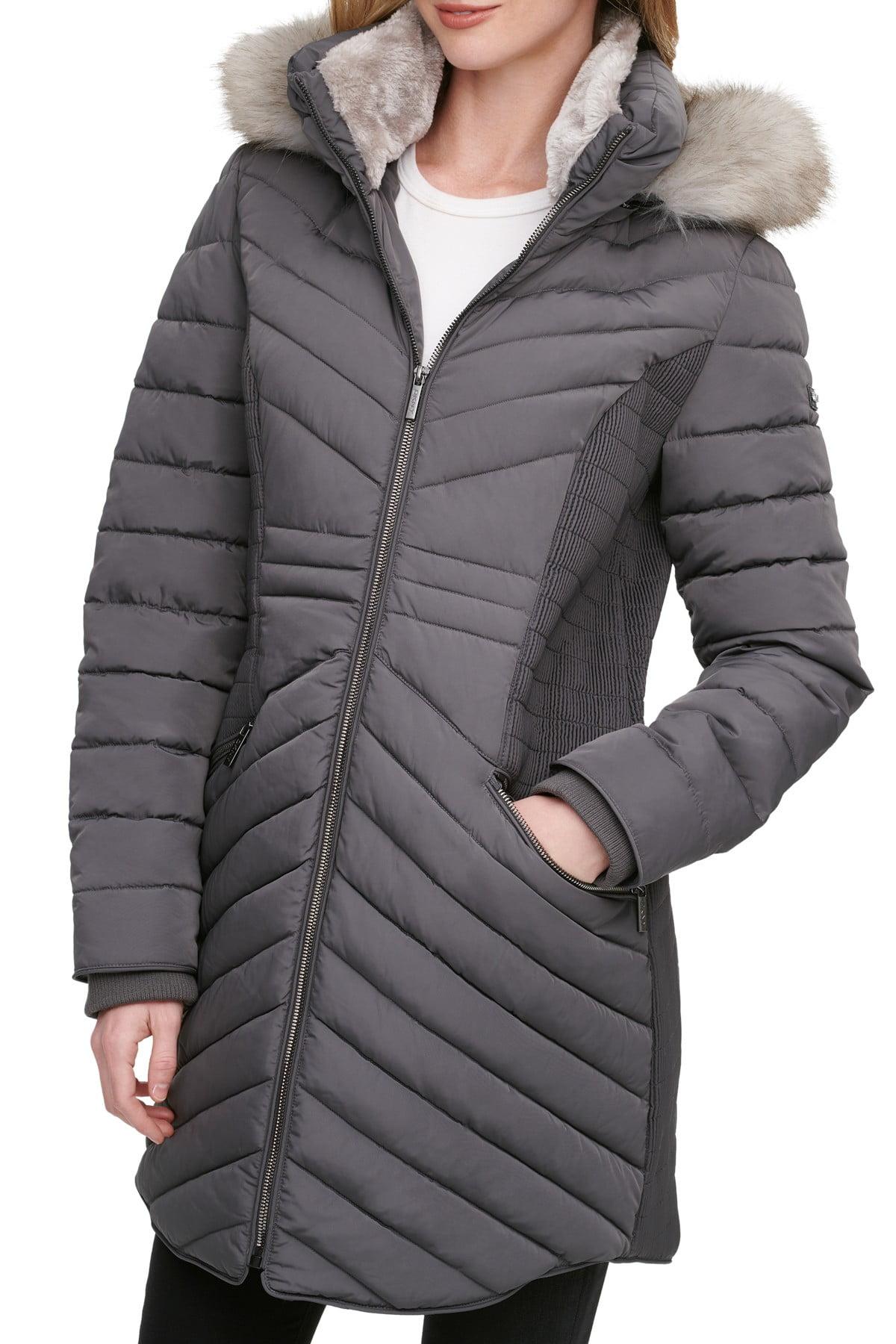 dkny faux fur jacket