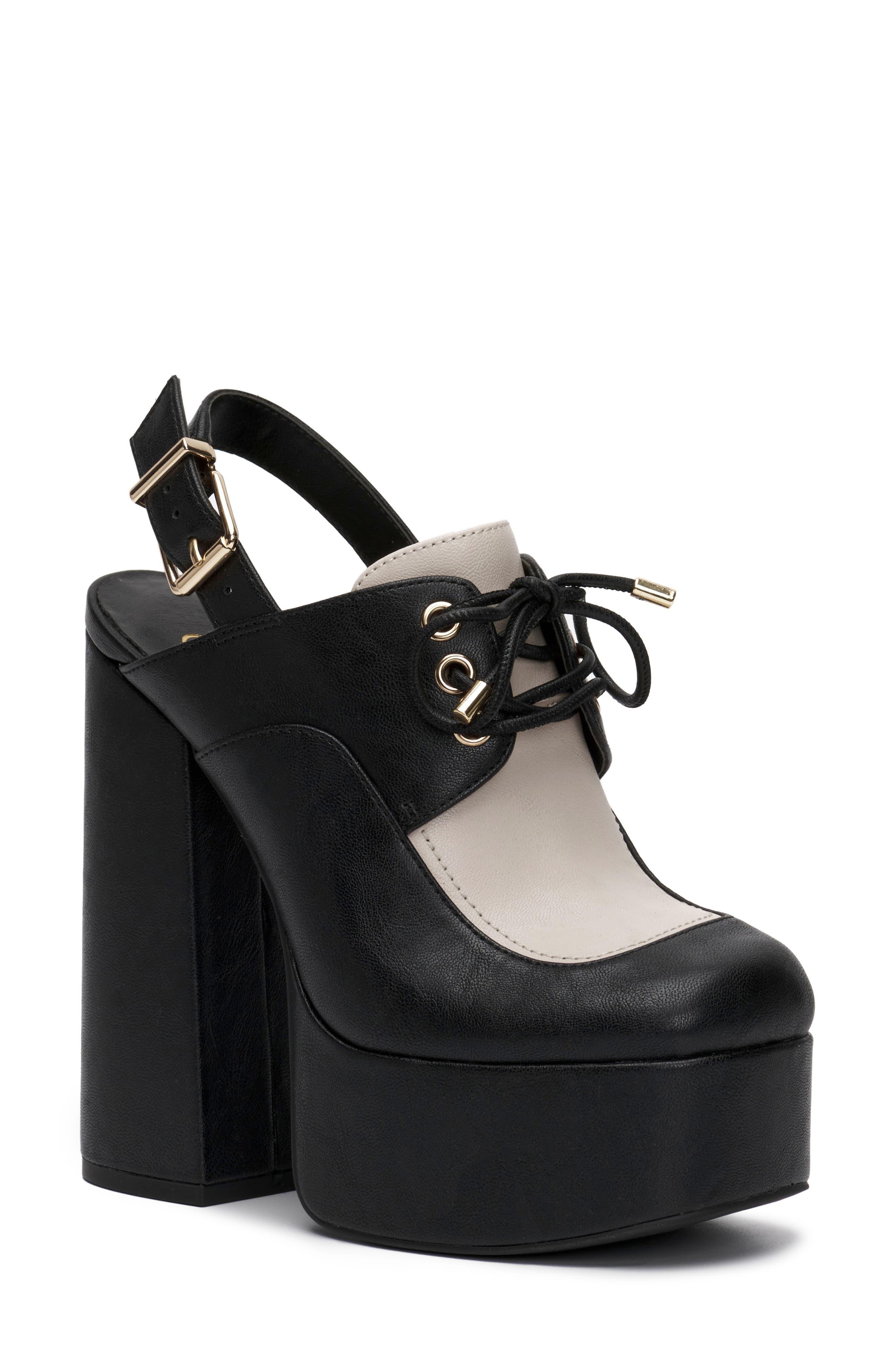 Jessica Simpson Sondos Block Heel Platform Pump in Black Lyst