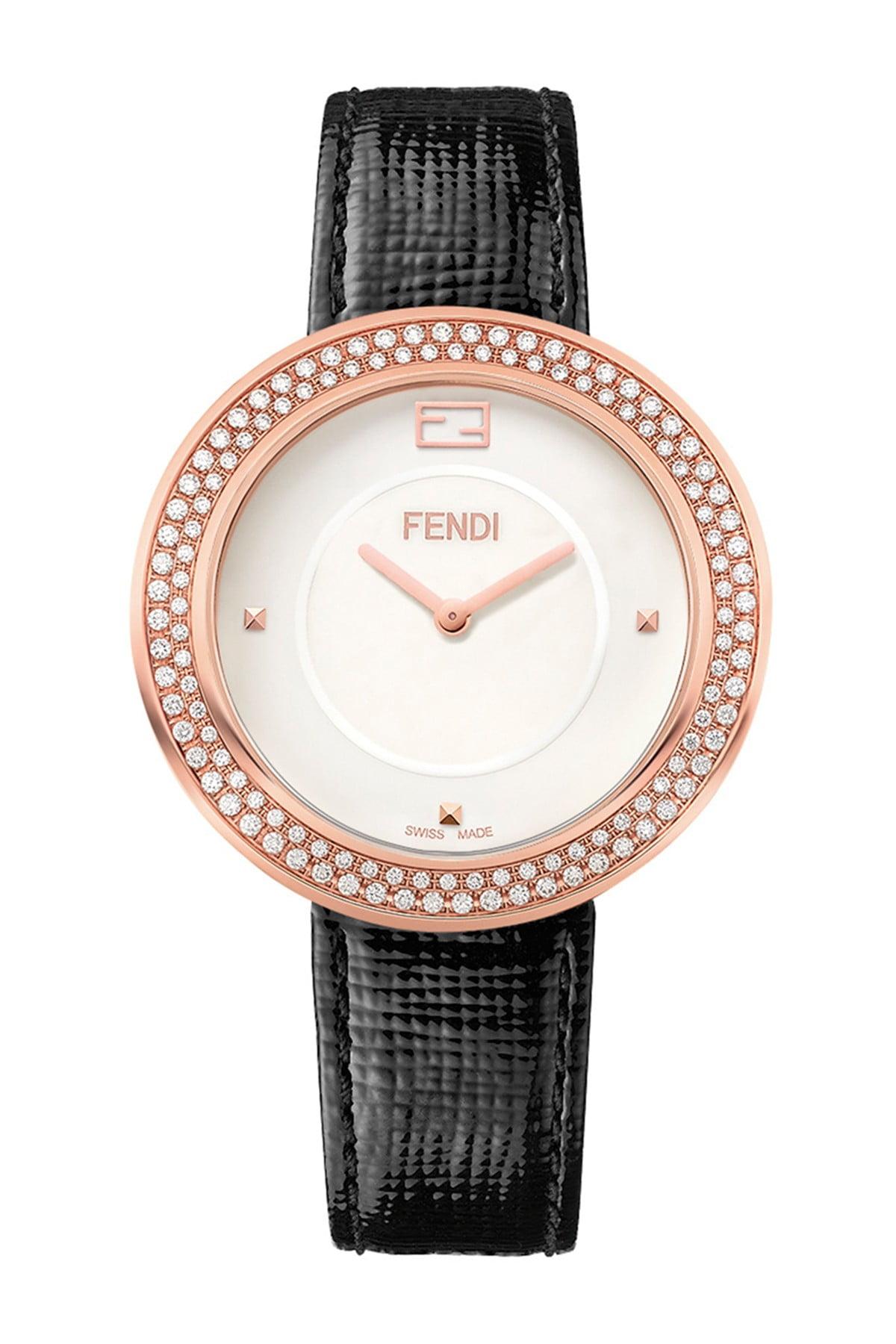 Fendi Women's Rose Gold-tone Diamond Pave Leather Strap Watch, 36mm - 0.83  Ctw in Metallic | Lyst