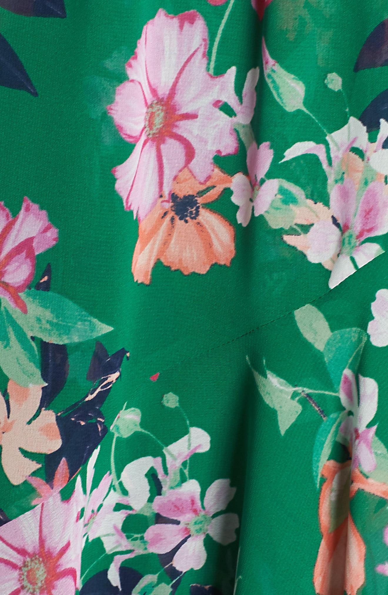 Eliza J Chiffon Ruffle Sleeve Floral 