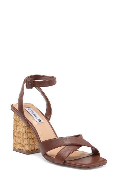 【レディース】Steve Madden Renley Block Heel サンダル Steve Madden Renley Block Heel Ankle Strap Sandal in Brown