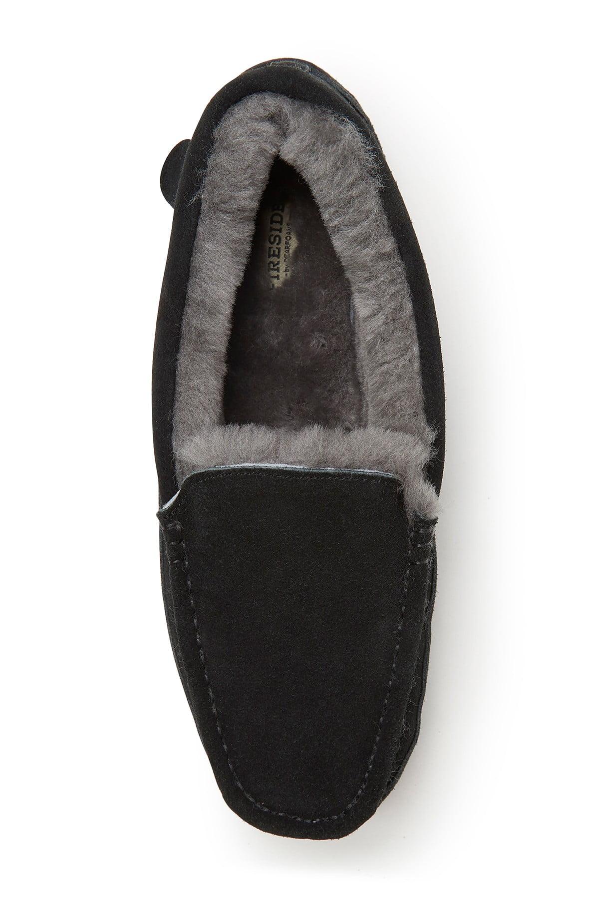 dearfoams fireside melbourne genuine shearling lined moccasin slipper