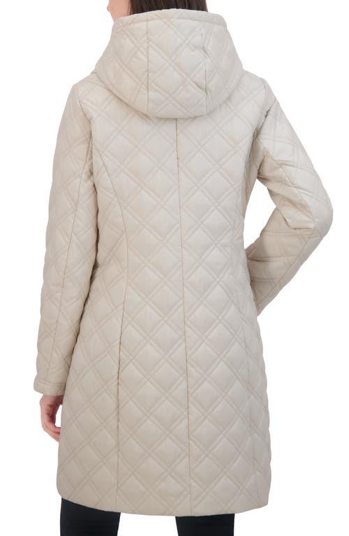 Tahari hooded bib quilted long puffer jacket best sale