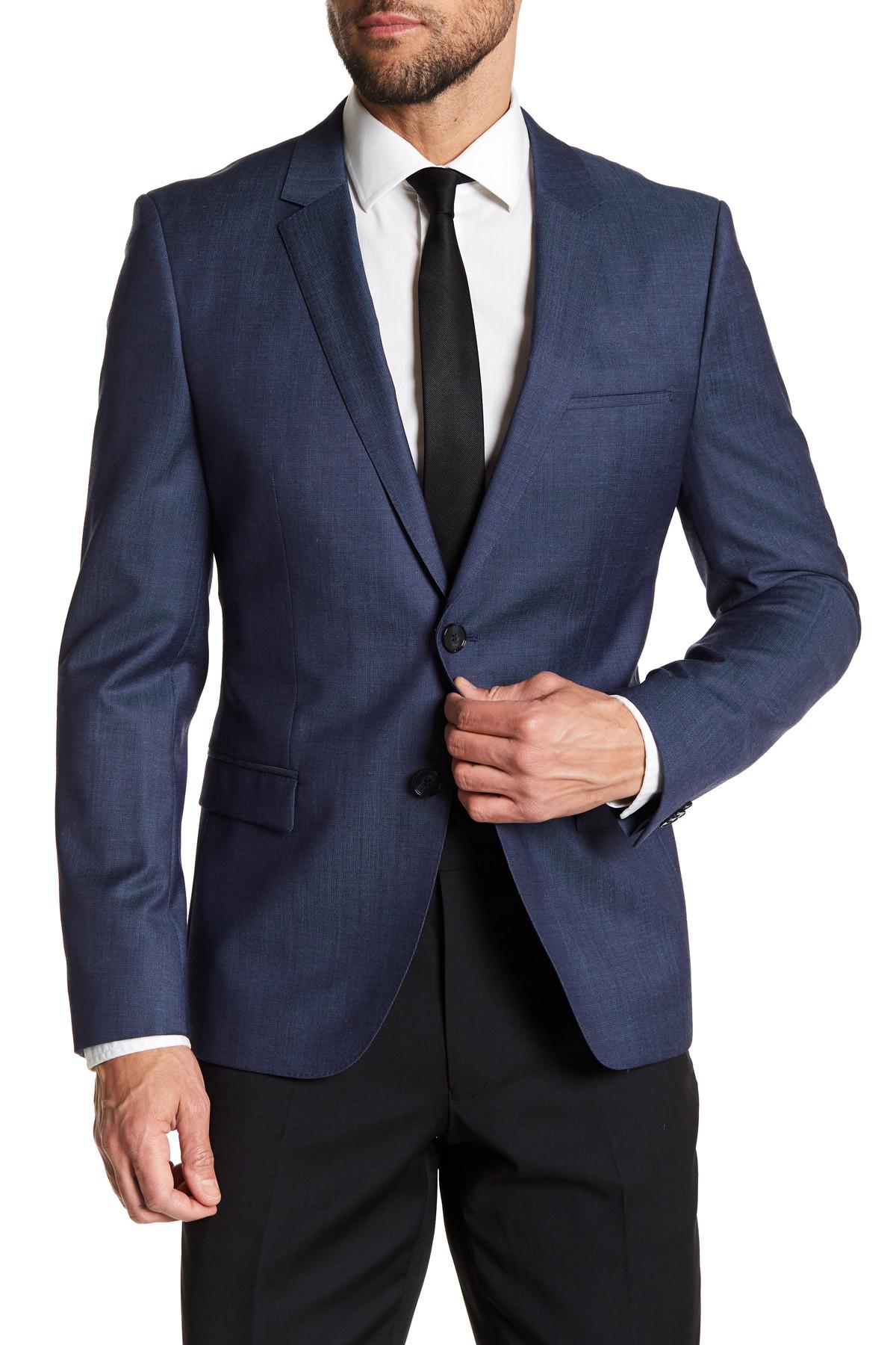 BOSS Arti Notch Collar Blazer in Blue for Men Lyst
