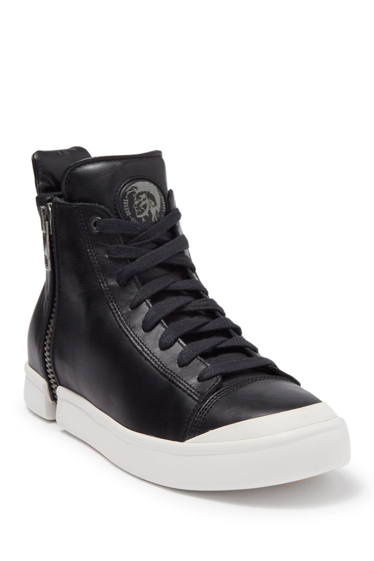 DIESEL Nentish Zip Around High Top Leather Sneaker in Black for Men - Lyst