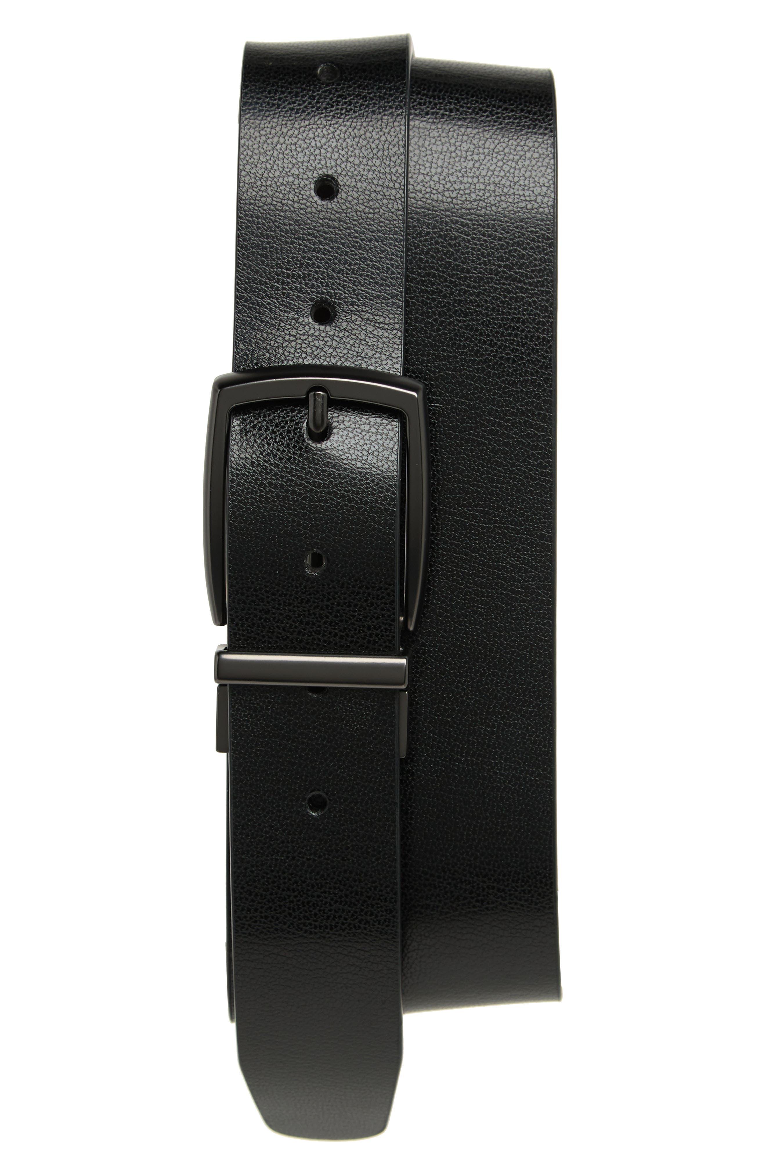 Original Penguin Pebbled Leather Reversible Belt in Black for Men Lyst