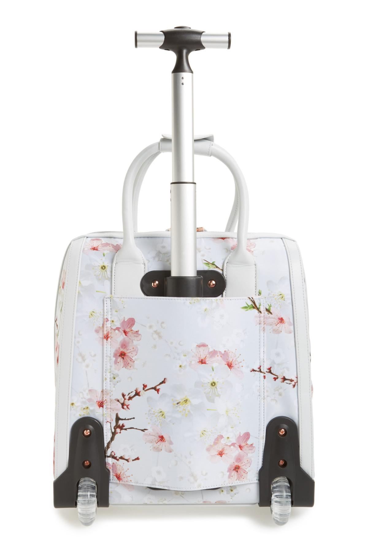 Ted Baker Alayaa Cherry Blossom Two-wheel Travel Bag in Gray | Lyst