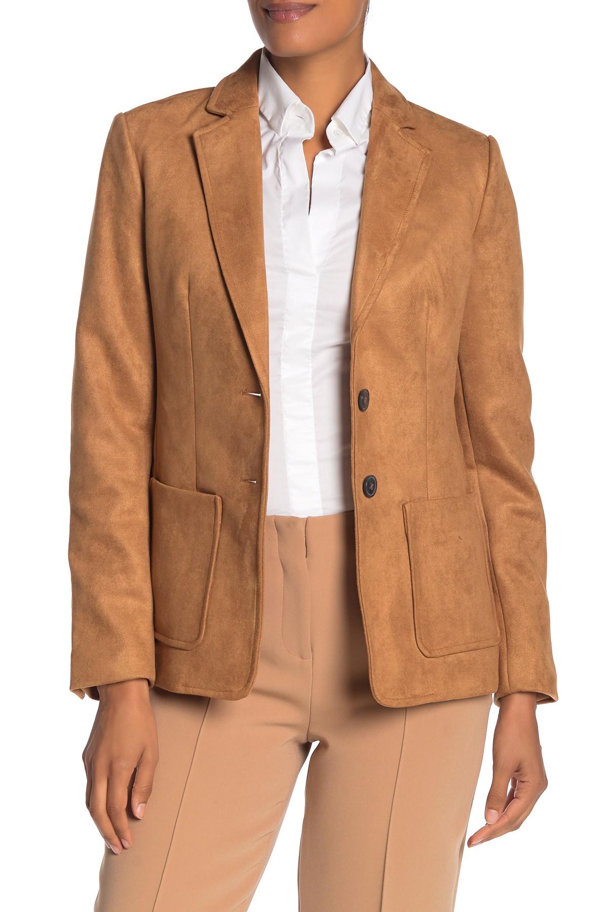 faux suede blazer