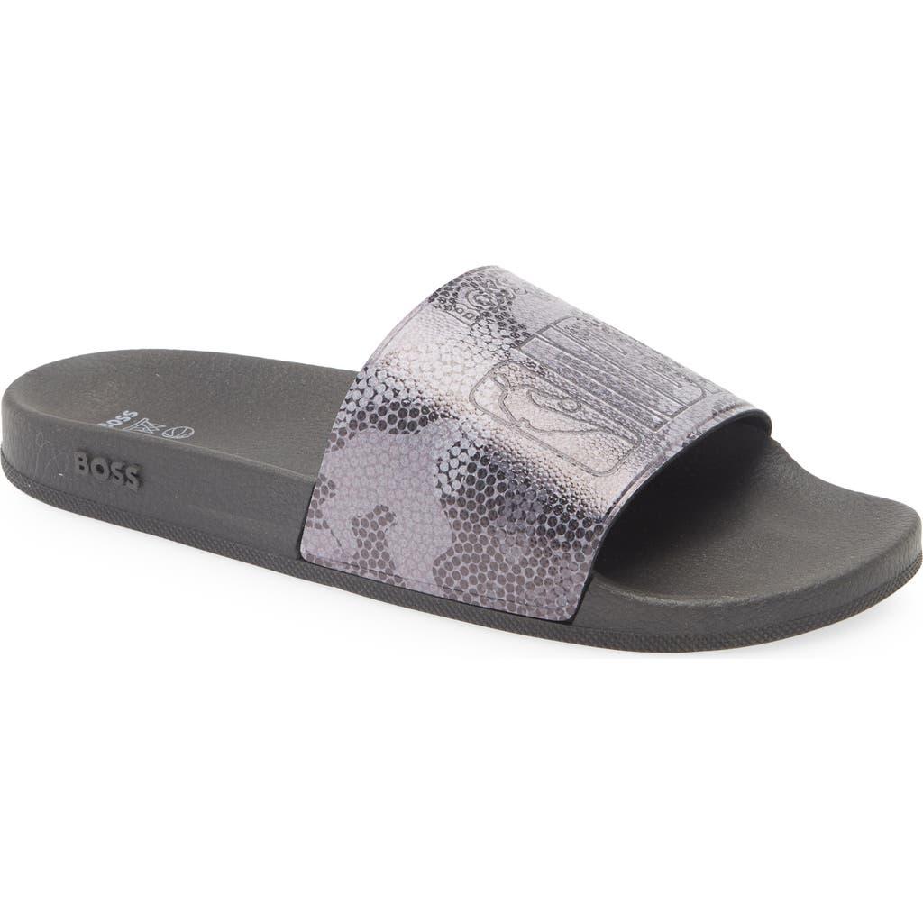 BOSS Nba Bay It Slide Sandal in Gray for Men | Lyst display picture 2
