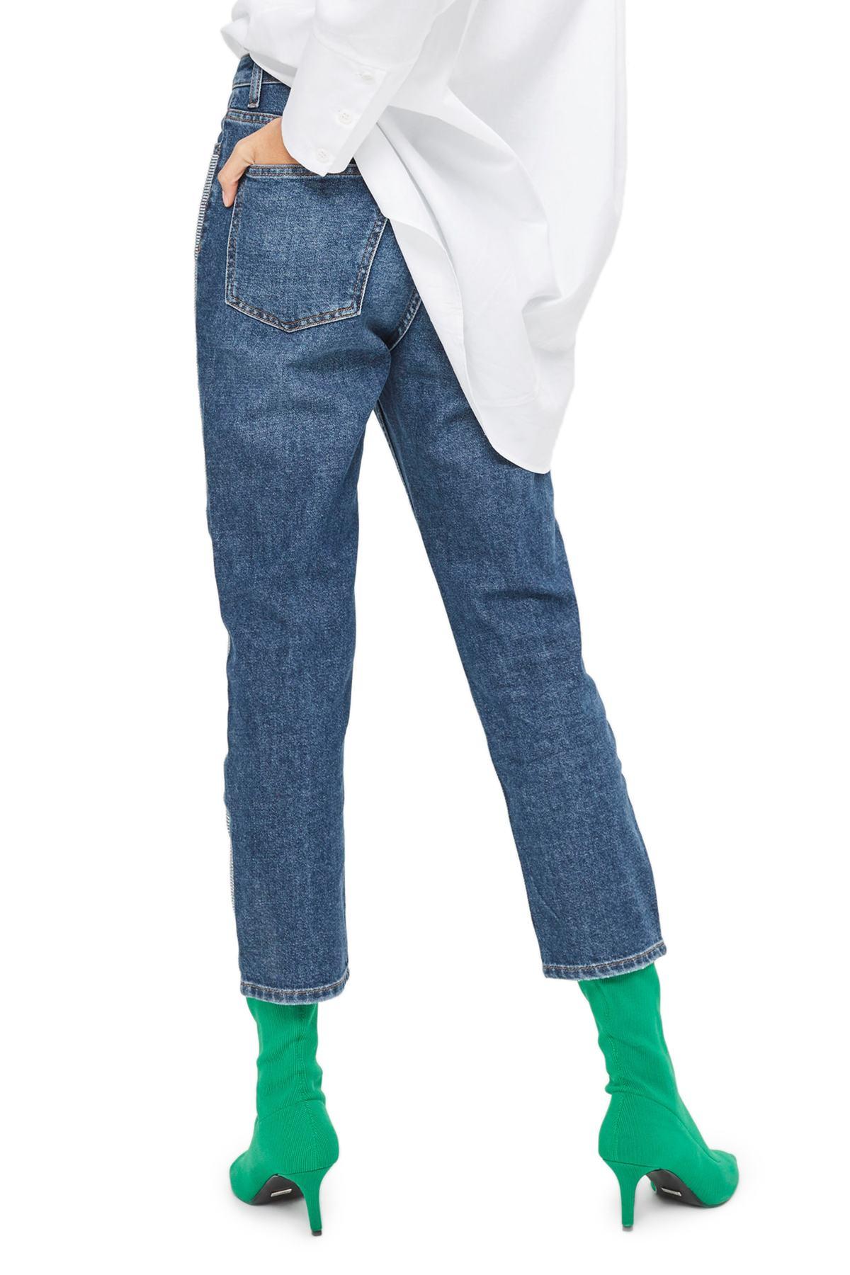 jeans with diamante stripe