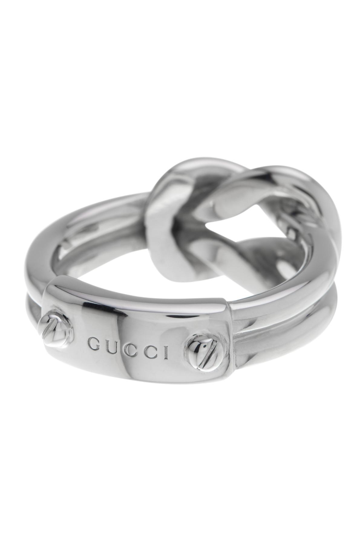 Gucci Sterling Silver Knot Piccolo Ring 