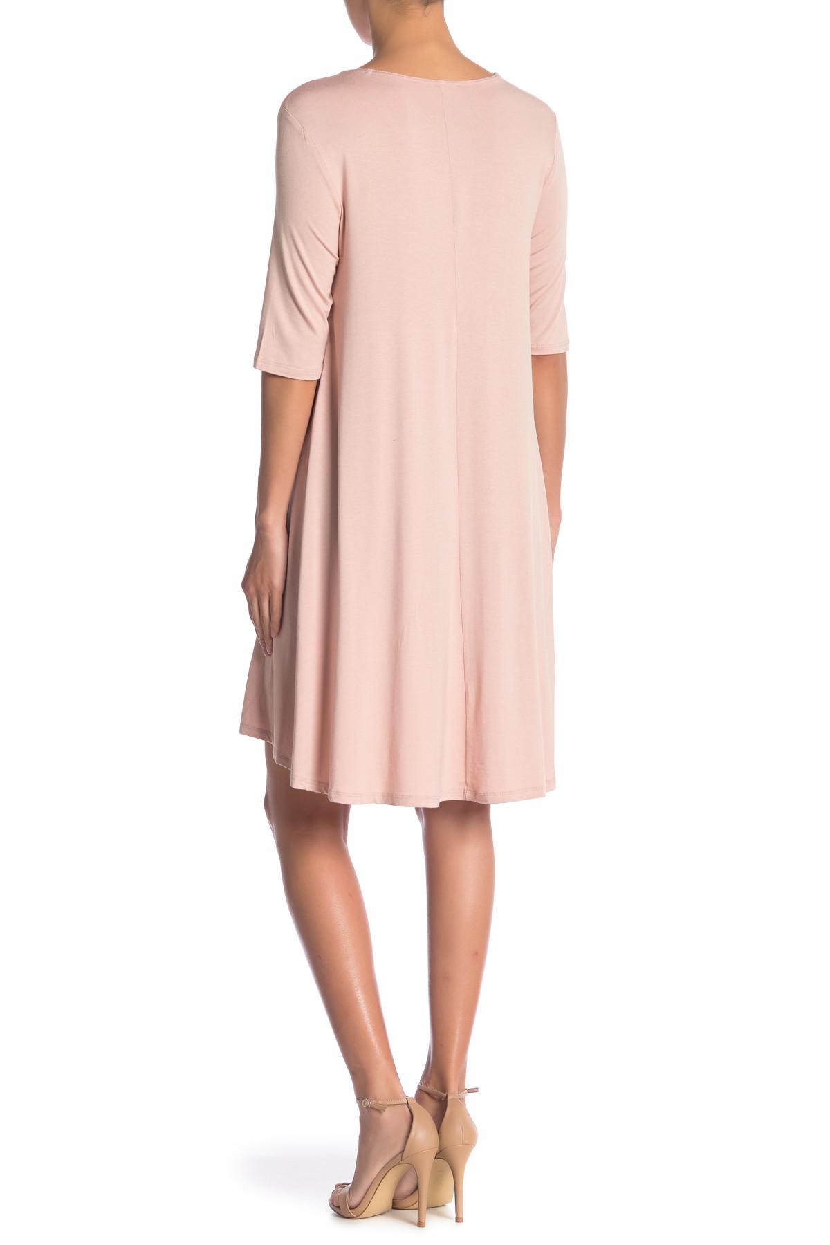 Philosophy Apparel Synthetic Elbow Sleeve Knit Swing Dress