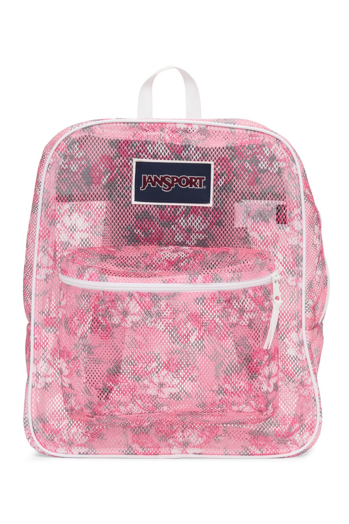 Jansport Synthetic Mesh Backpack in Pink Lyst