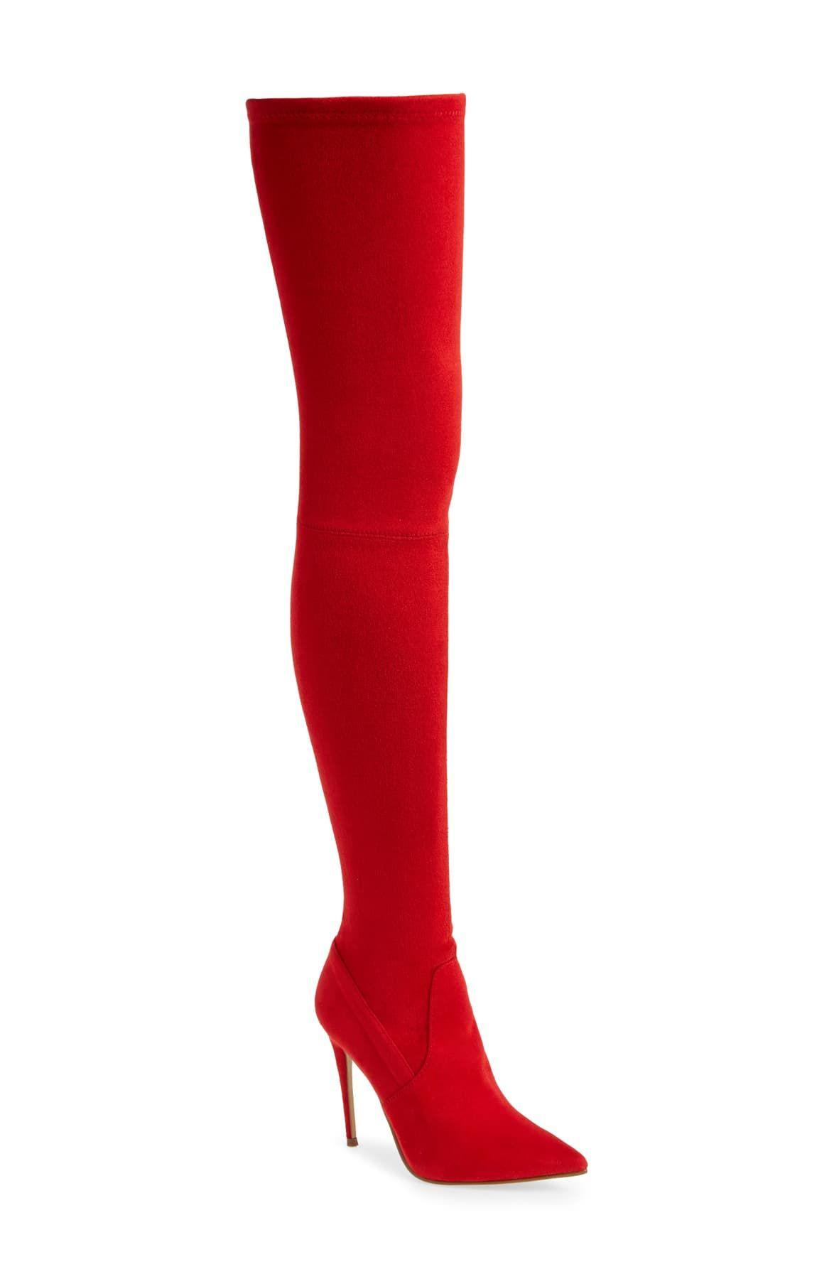 Steve Madden Dominique Thigh High Boot in Red | Lyst