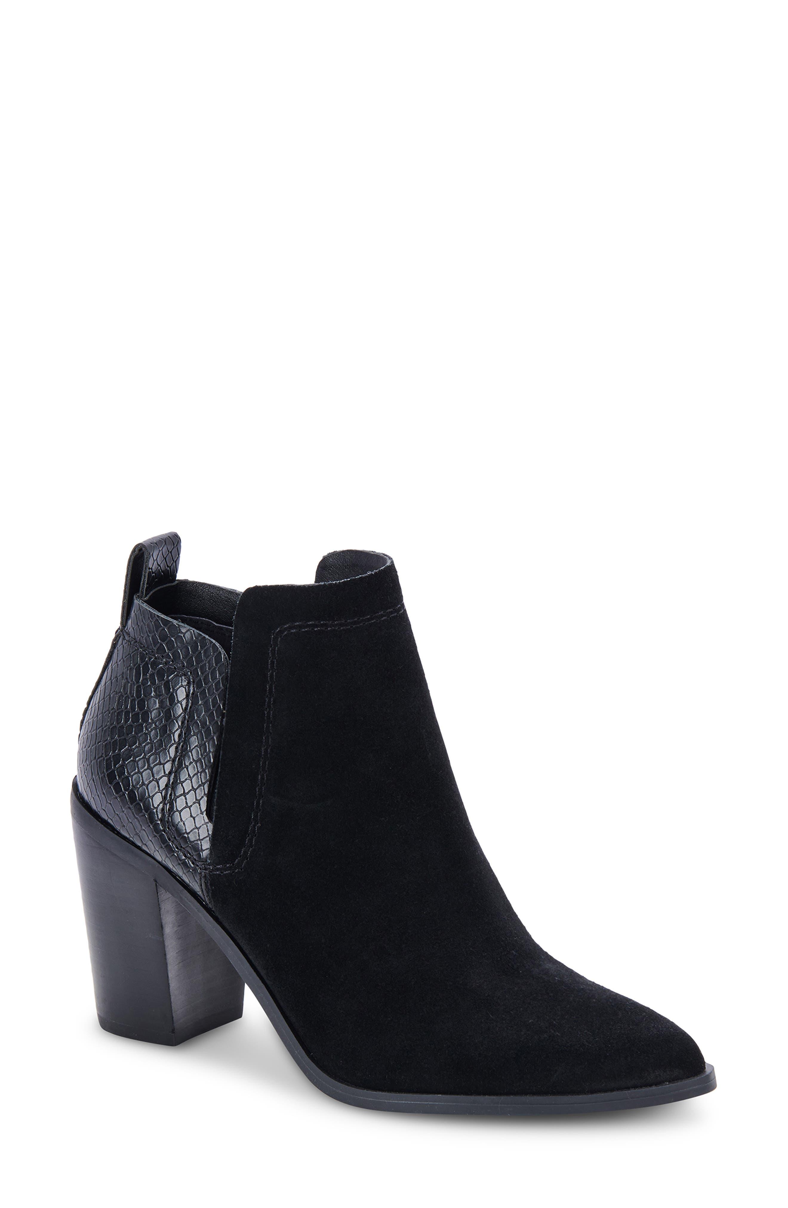 dolce vita elza suede heeled bootie