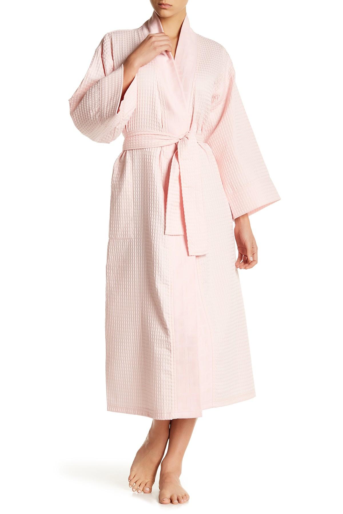 Lyst Natori Waffle Knit Robe in Pink
