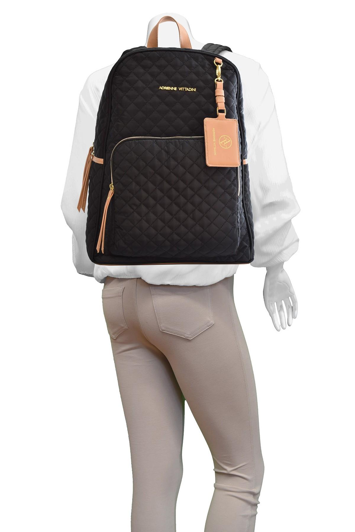 Adrienne Vittadini Quilted Backpack in Black | Lyst