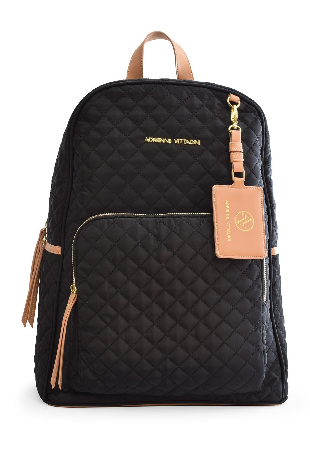 Adrienne Vittadini Quilted Backpack in Black | Lyst