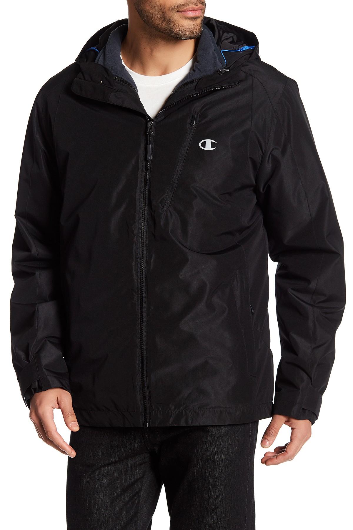 Champion Hooded Windbreaker in Black for Men Lyst