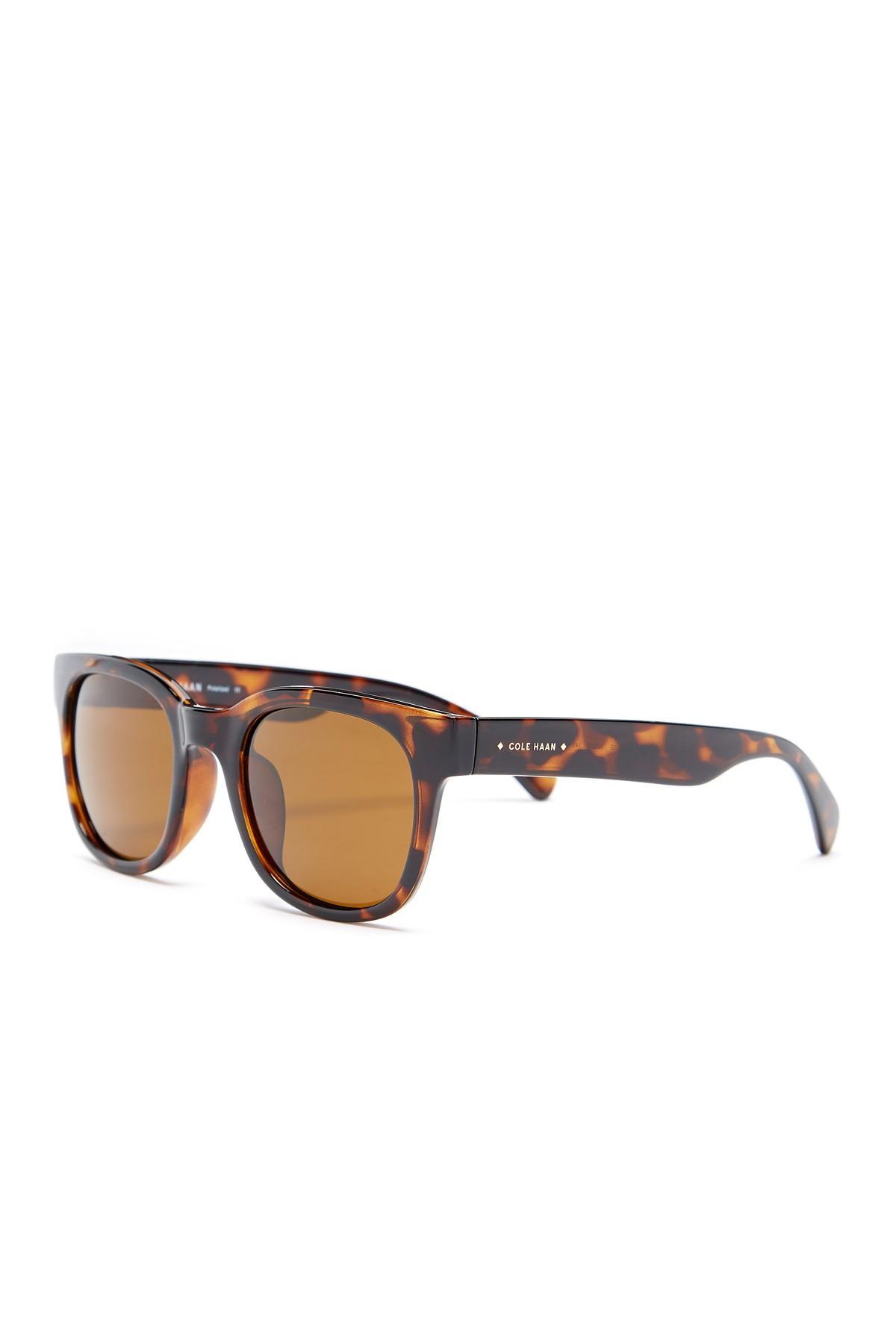 Lyst - Cole Haan Women's Retro Square Polarized Sunglasses in Brown